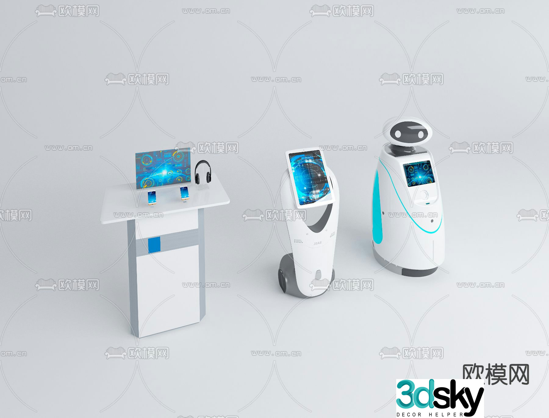 Service terminal, self-service machine, intelligent robot 3D model