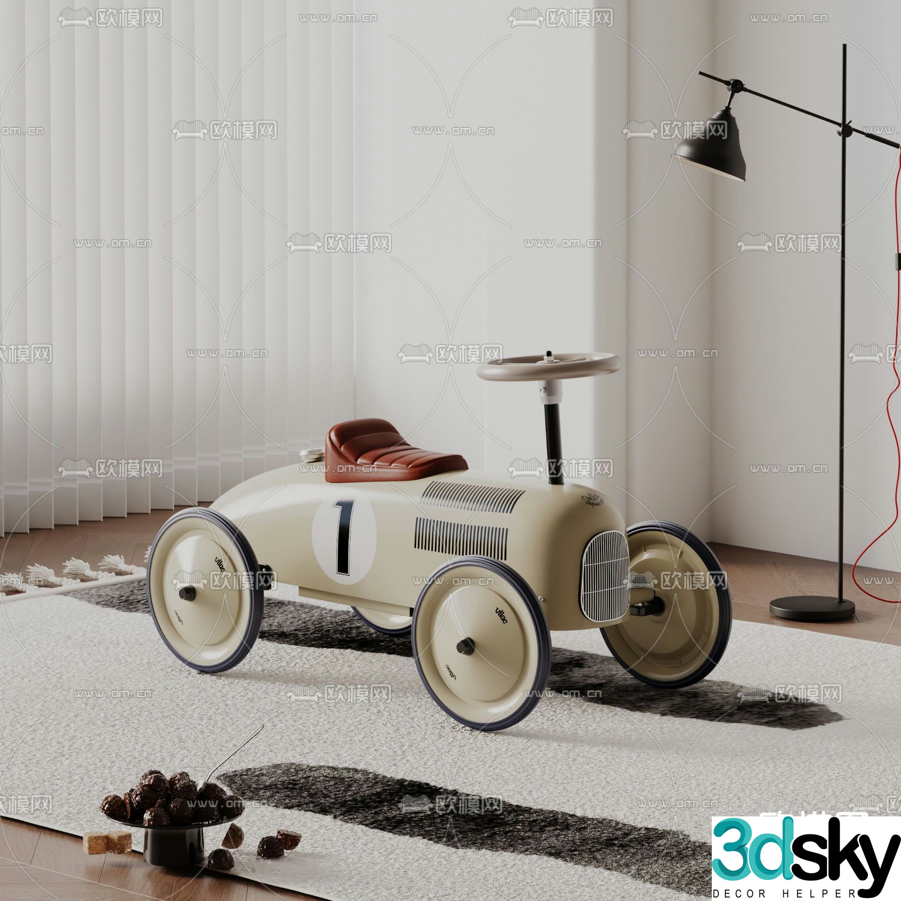 Children’s toy car walker d model