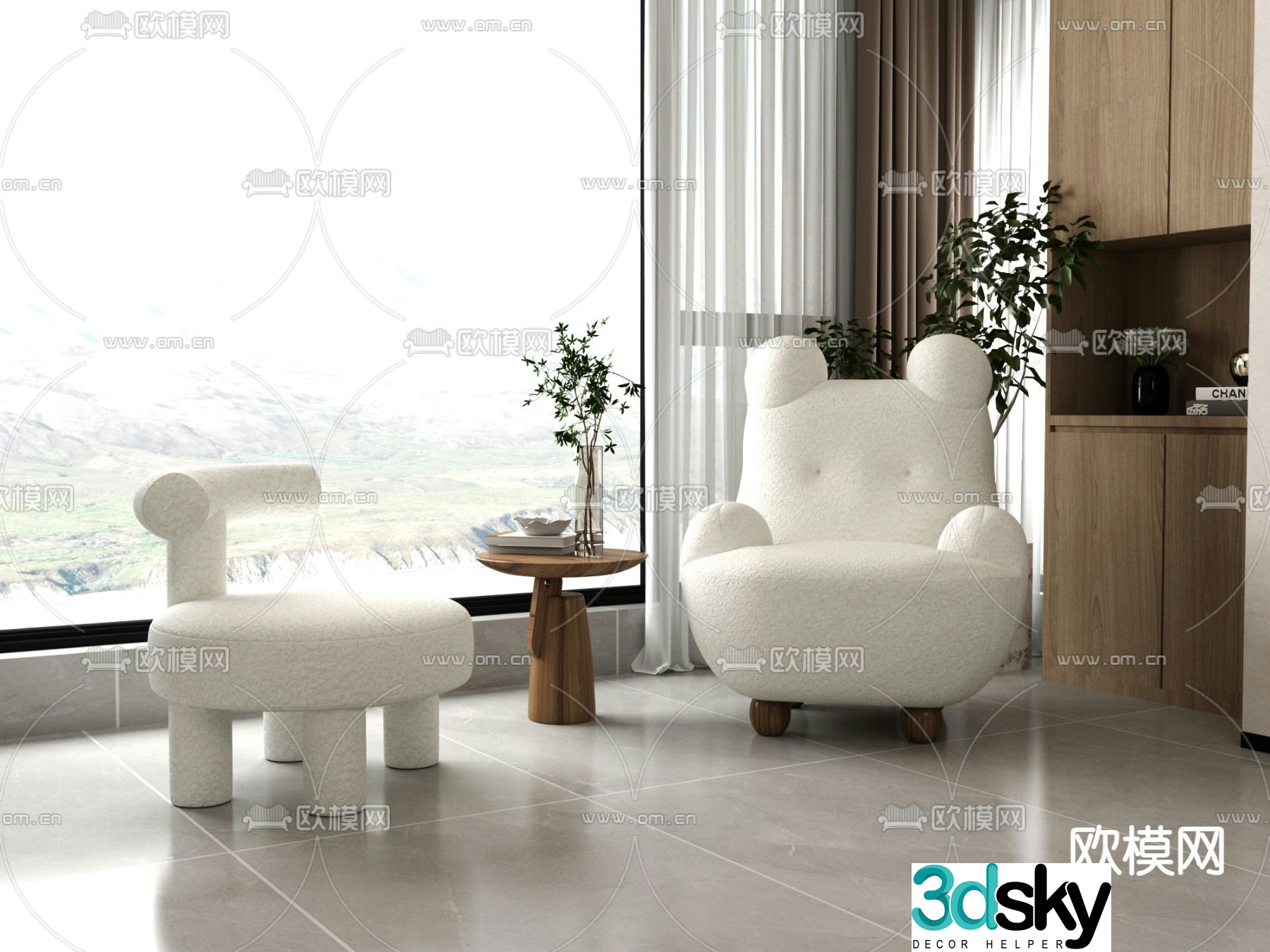 Children’s sofa bear sofa 3d model