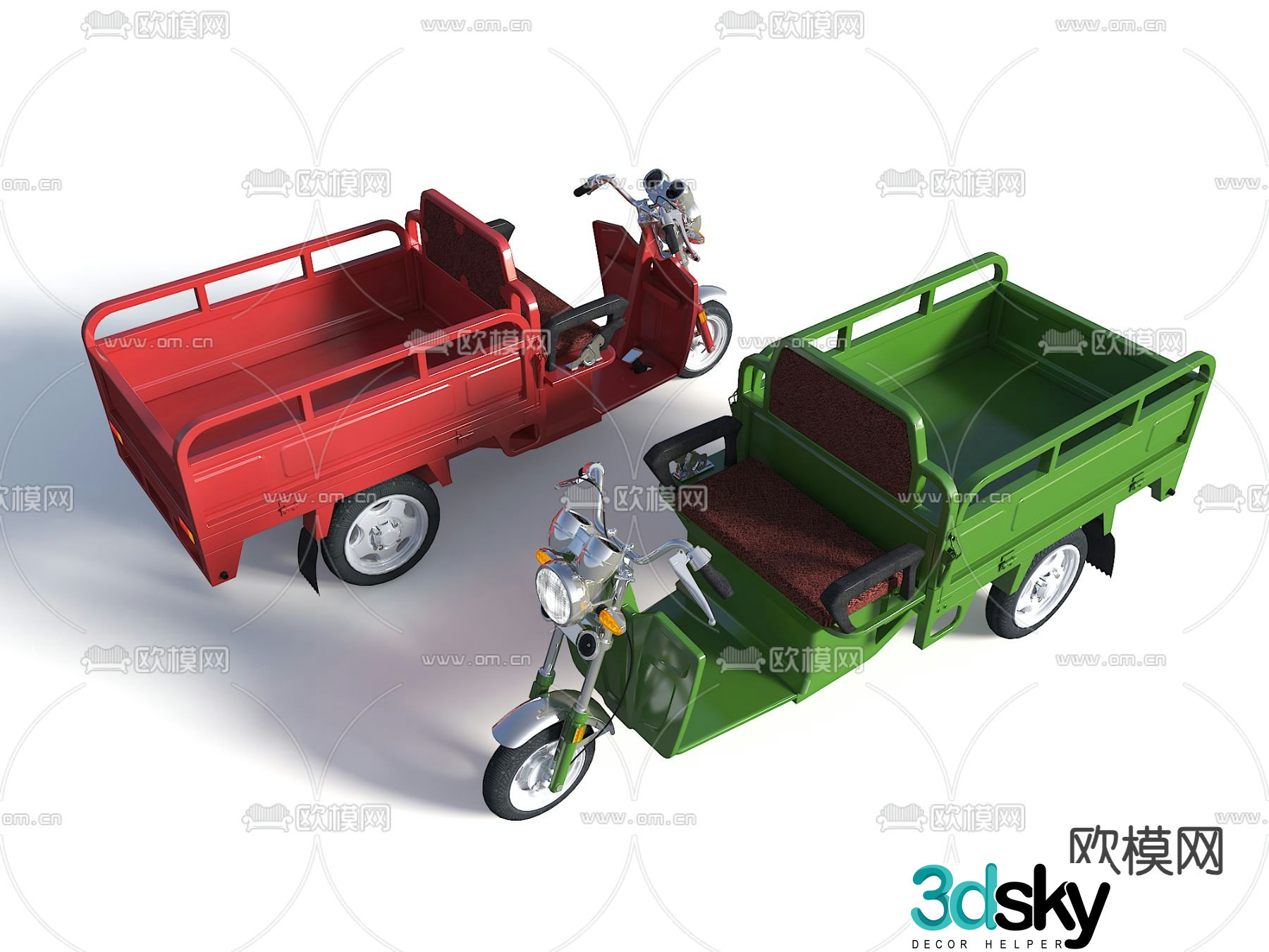 Electric tricycle truck 3d model