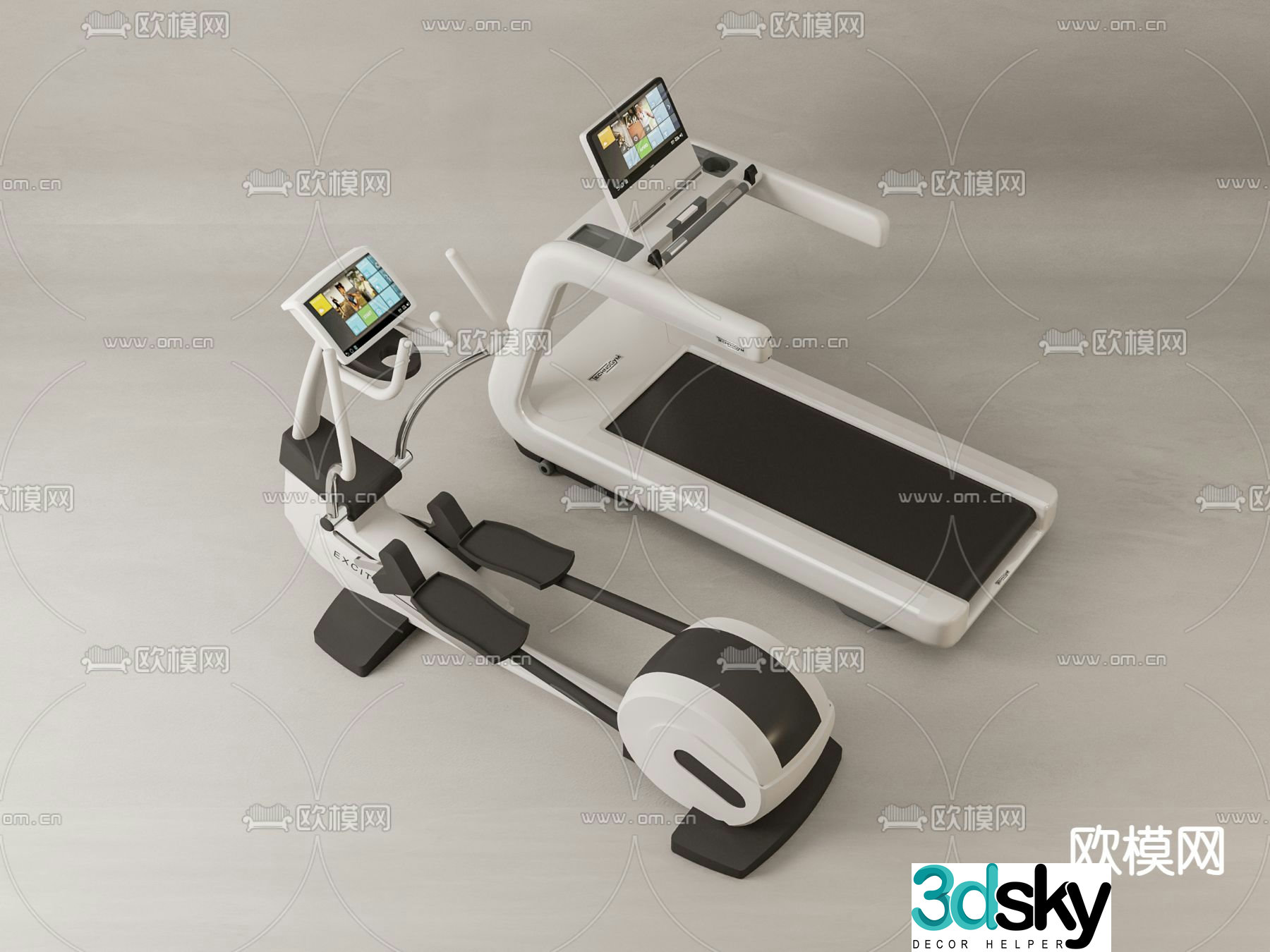 Treadmill fitness equipment 3d model