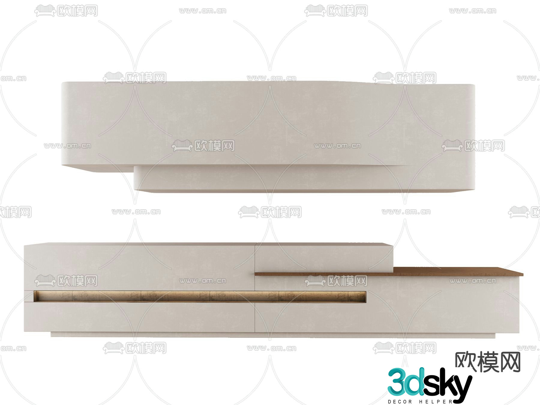 Modern front desk reception desk service desk information desk 3d model