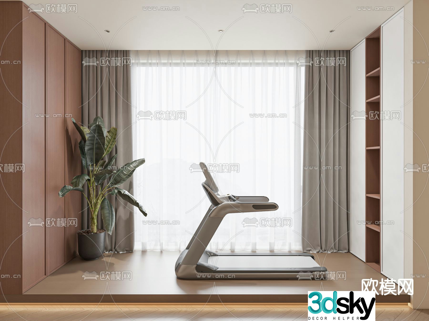 Treadmill fitness equipment 3d model