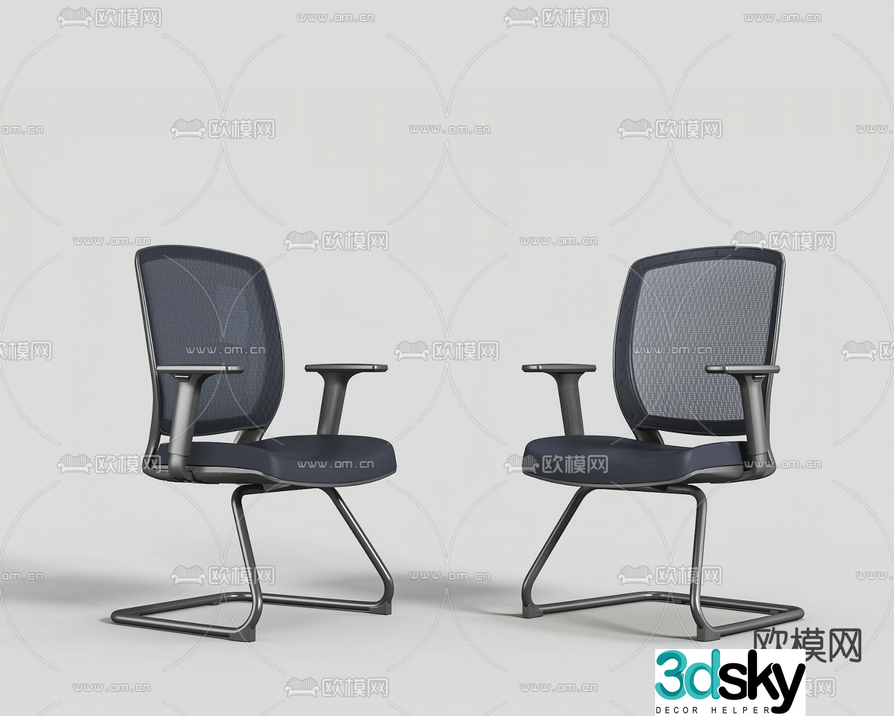 Mesh office chair shift chair staff chair conference chair 3D model