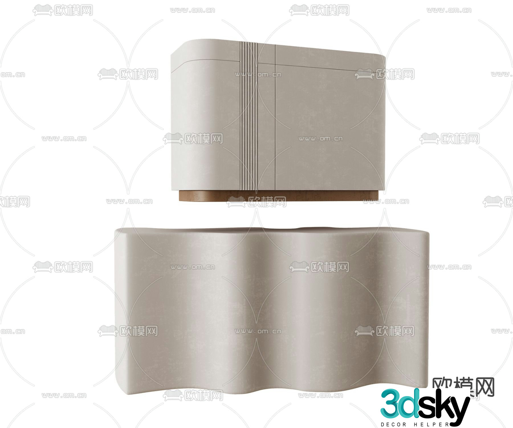 Modern front desk reception desk service desk information desk 3d model