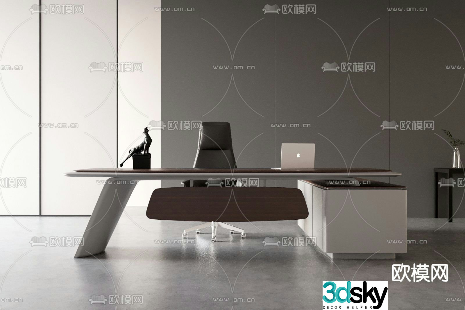 Modern office desk office desk boss desk 3d model
