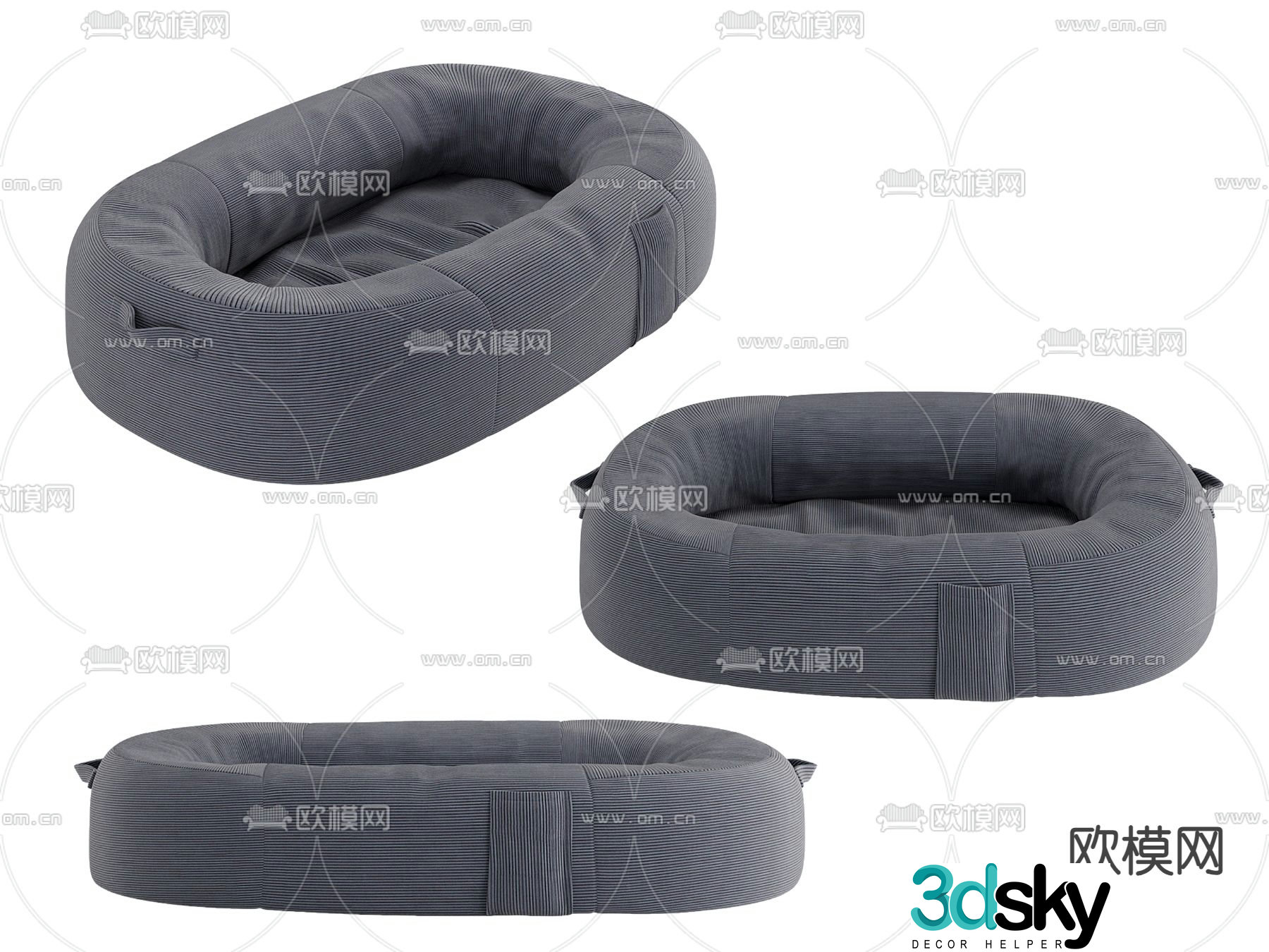 Simple crib soft bed 3d model