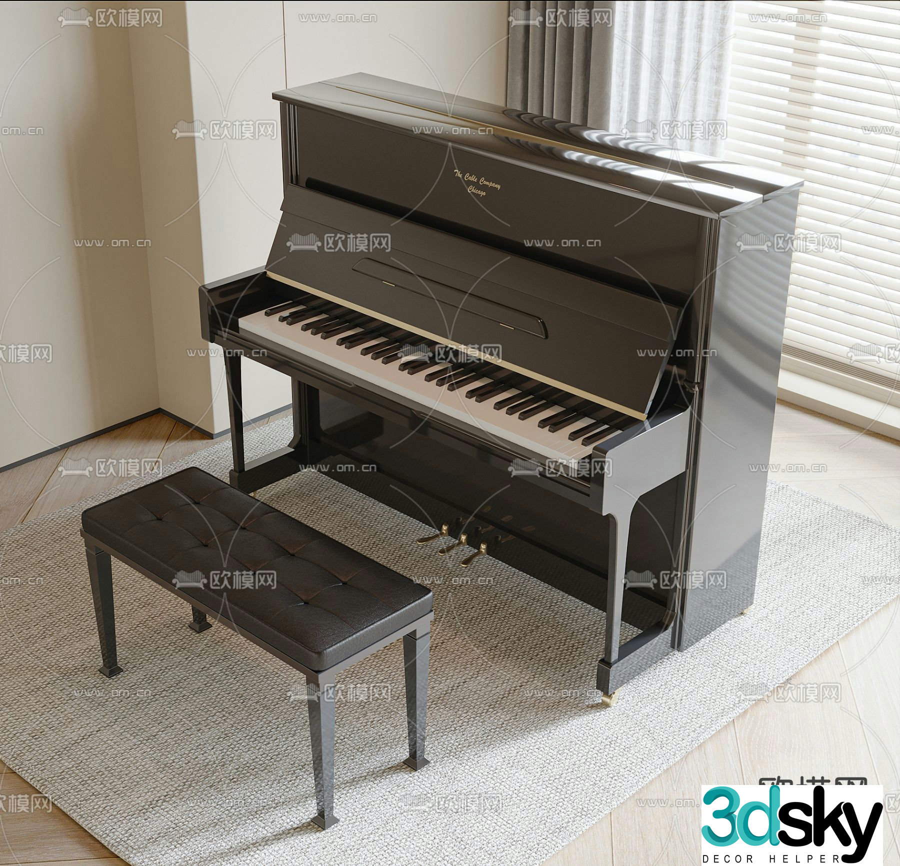 modern piano 3d model