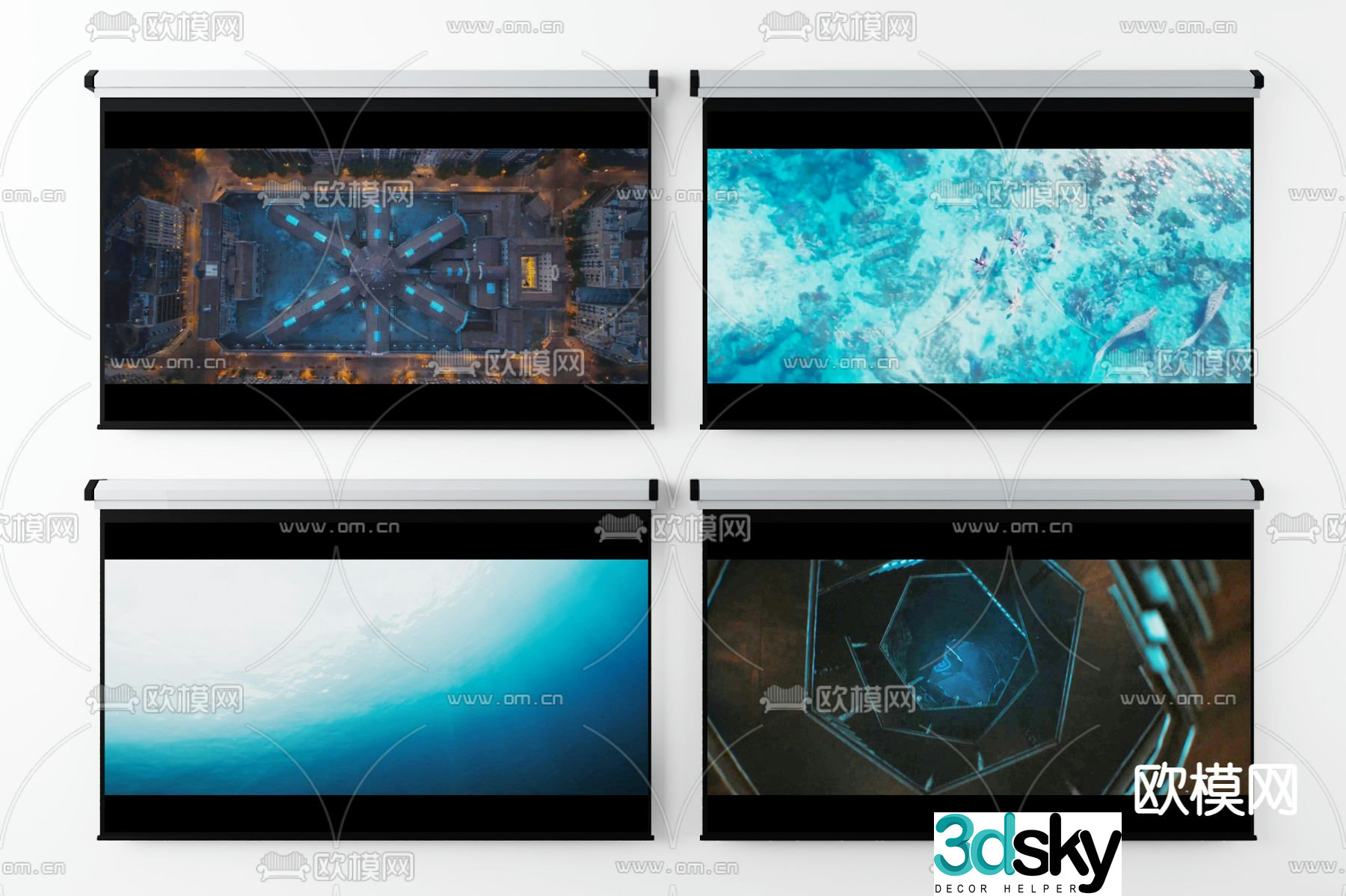Projector Projection screen 3d model