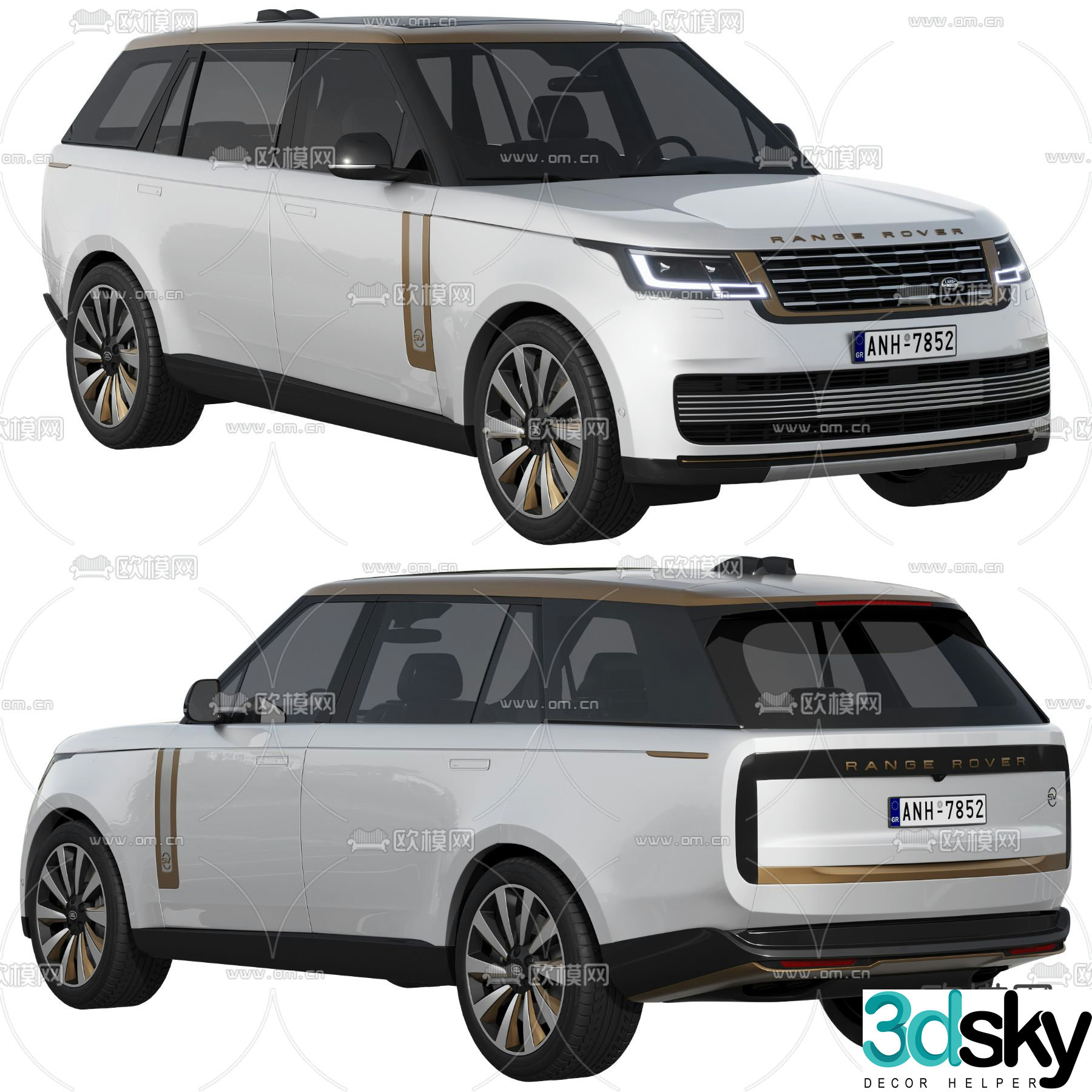 Land rover range rover car off road vehicle 3d model