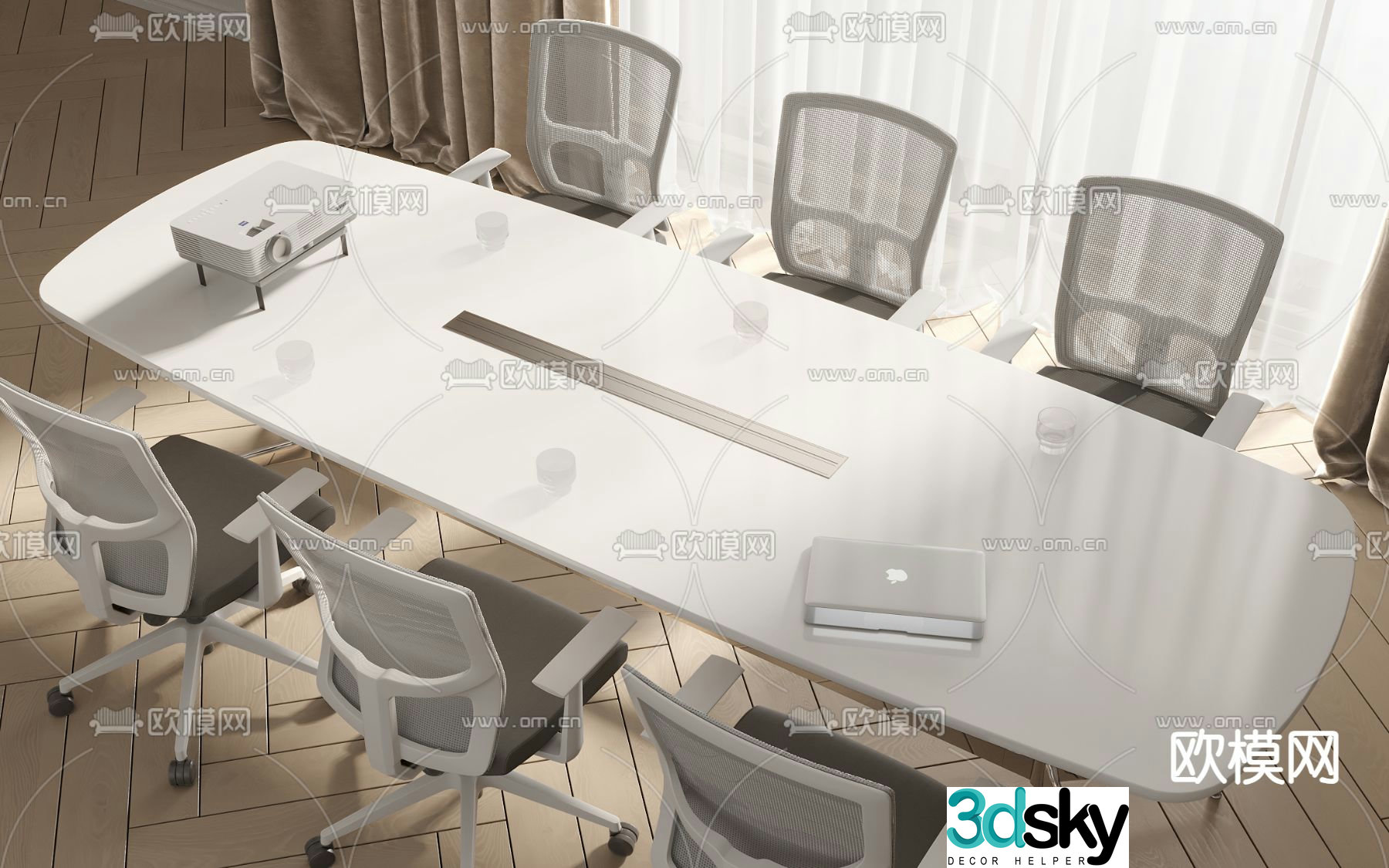 Modern conference table conference table 3d model