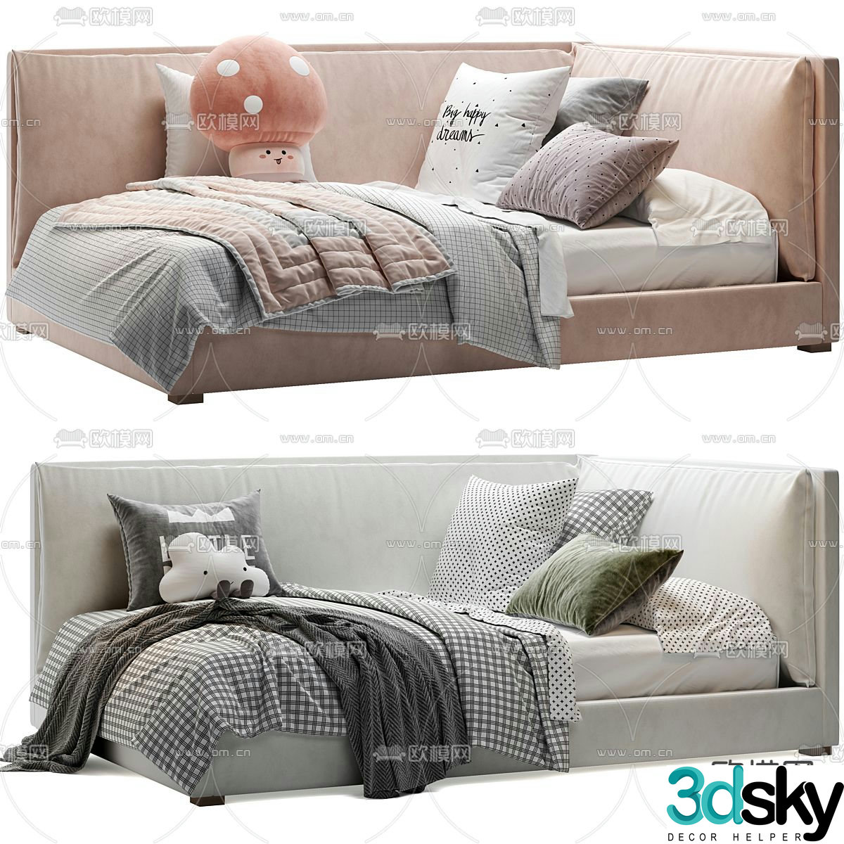 Modern children’s bed sofa bed 3d model