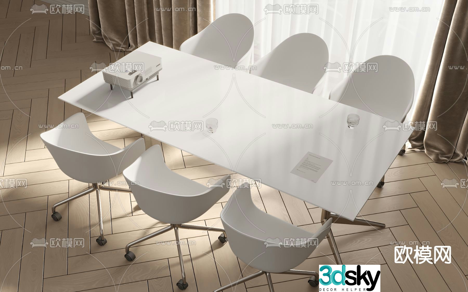 Modern conference table conference table 3d model
