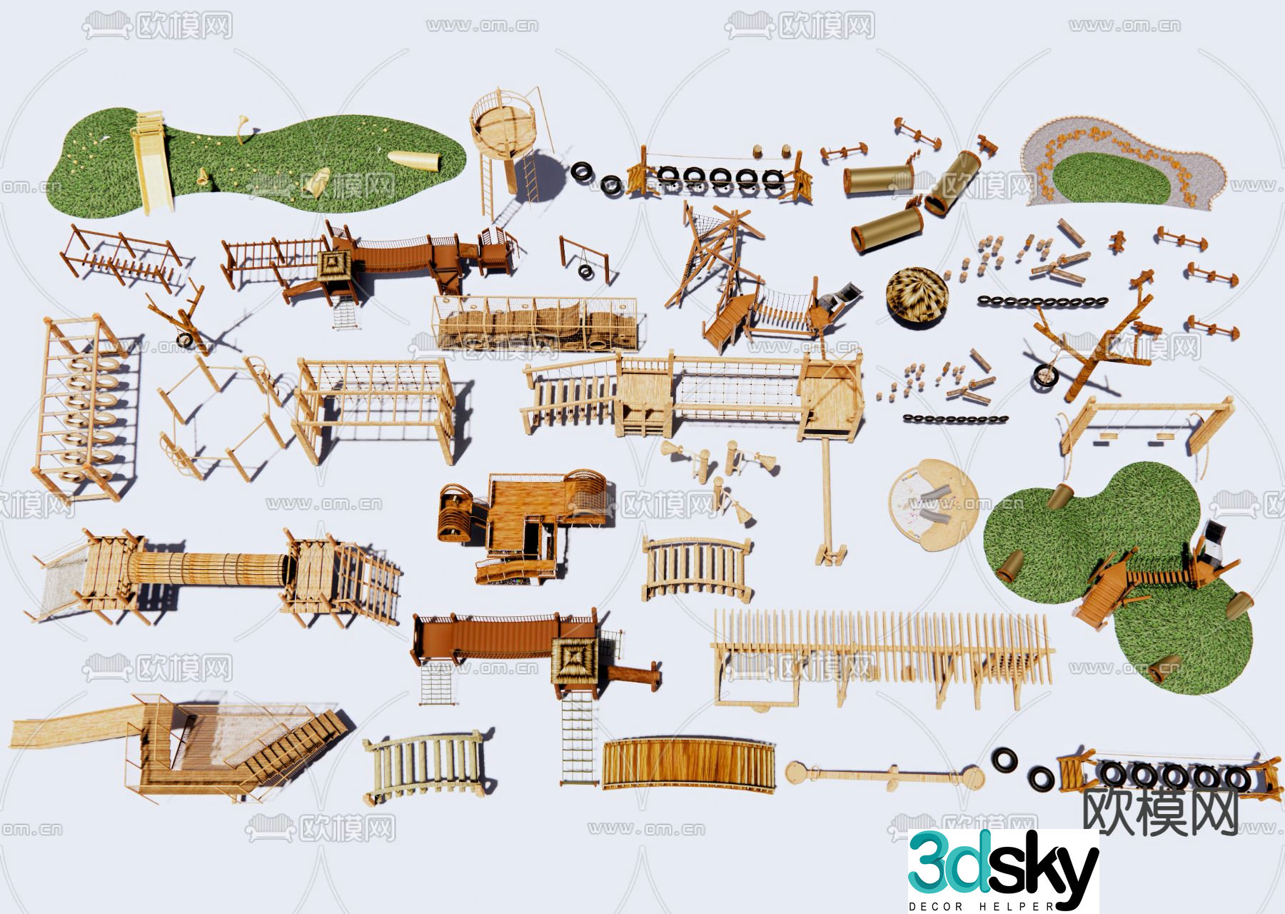 Children's slide climbing frame amusement equipment 3d model