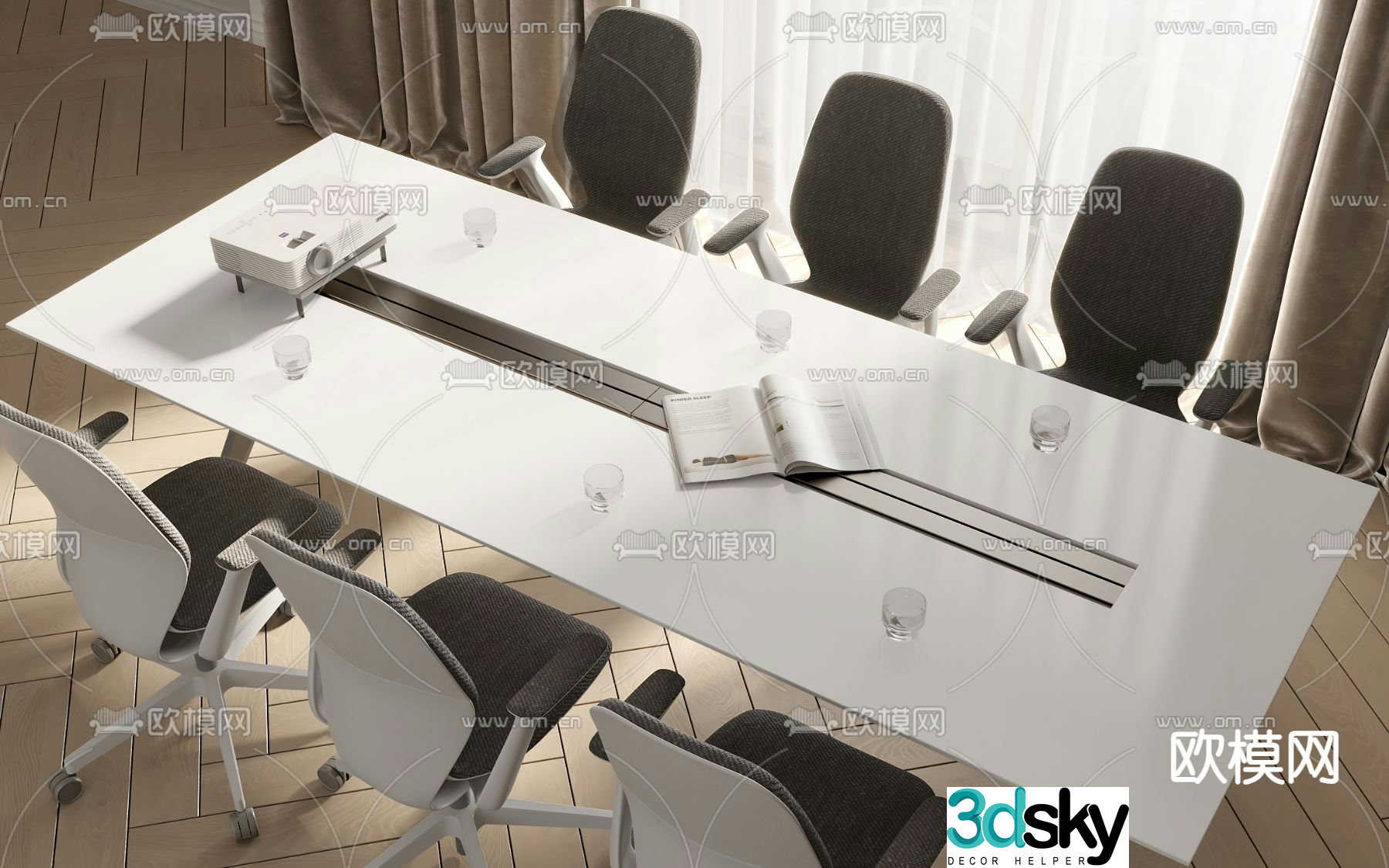 Modern conference table conference table 3d model