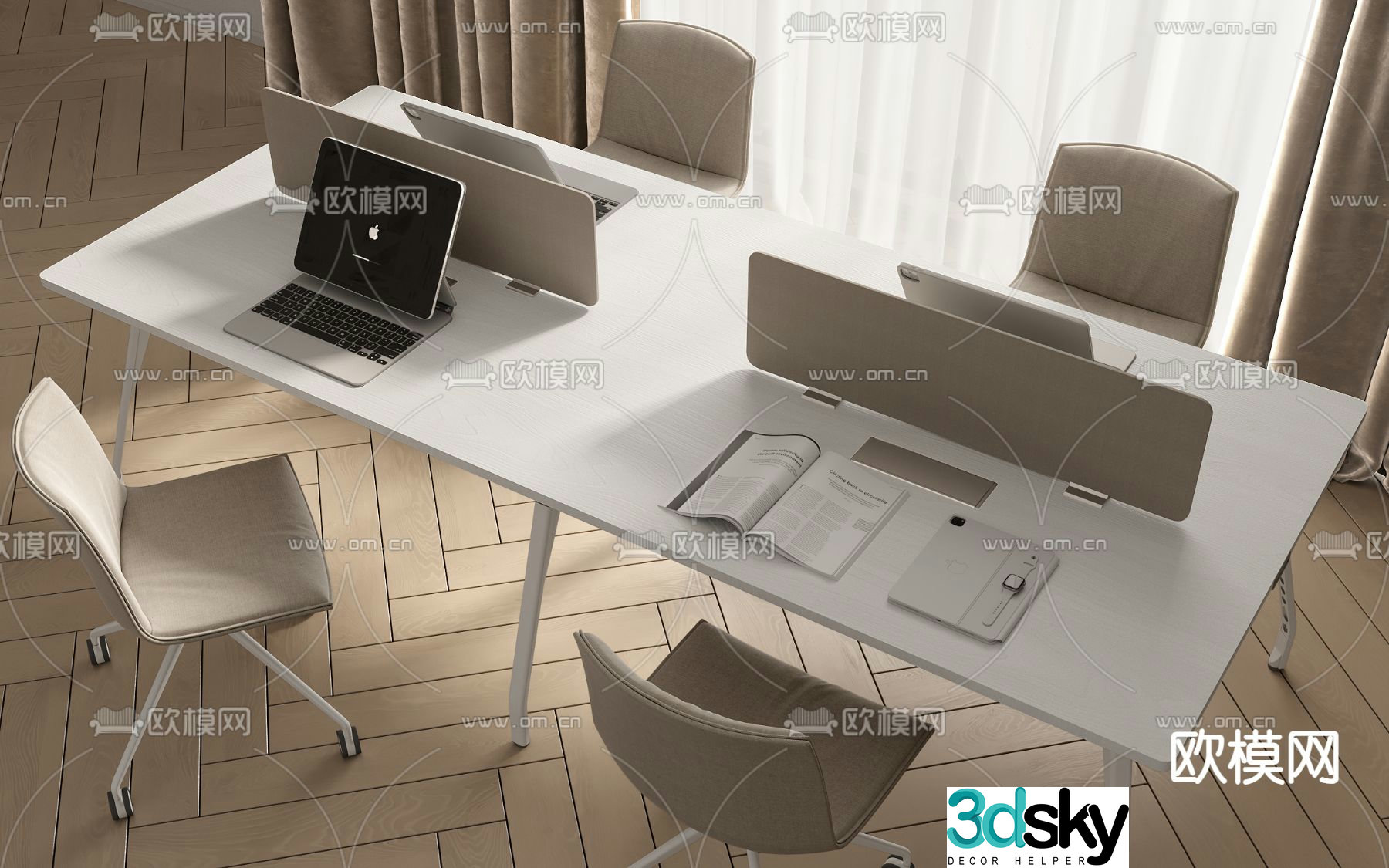 desk post workstation 3d model