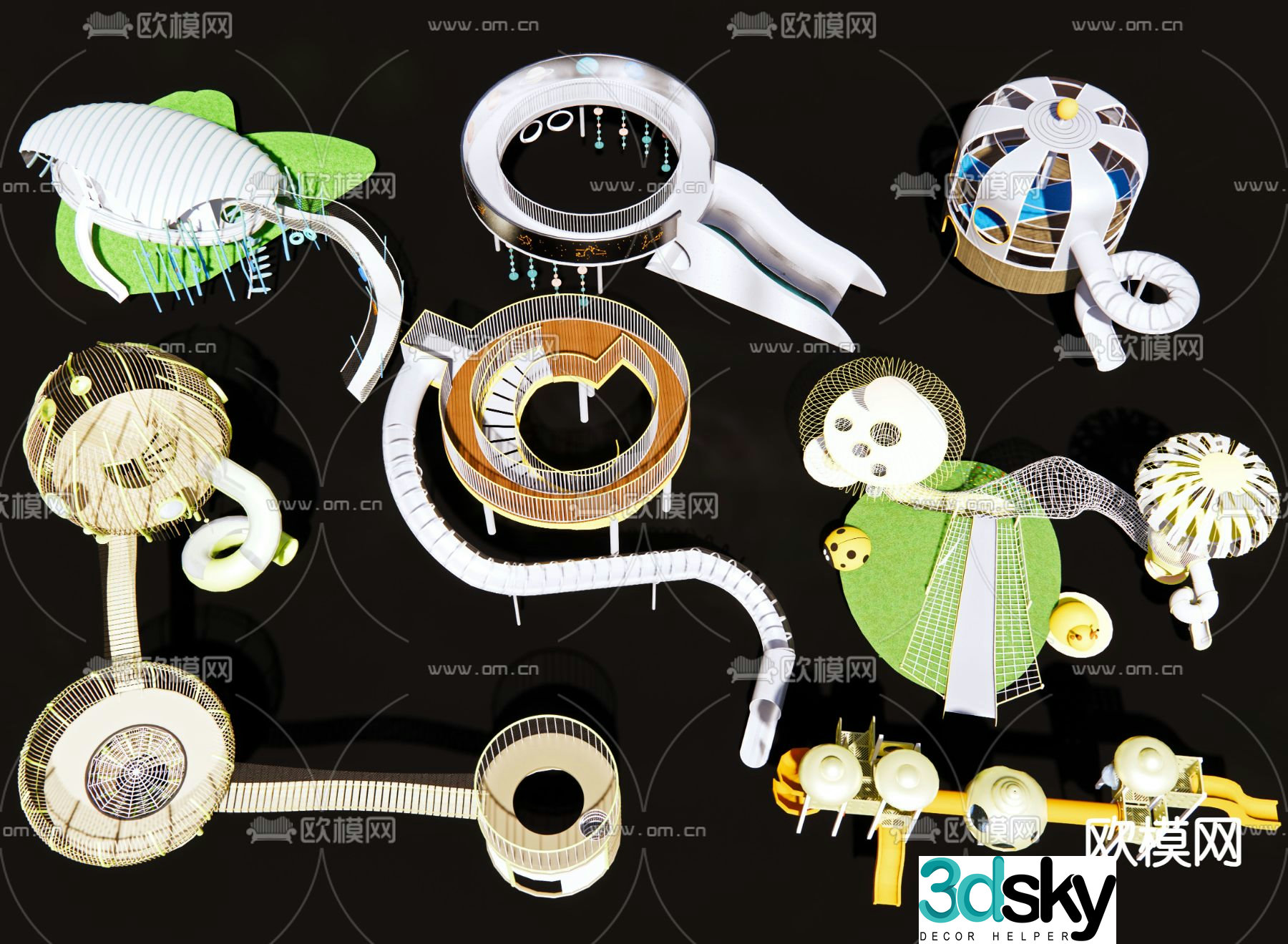 Children's slide amusement equipment 3d model