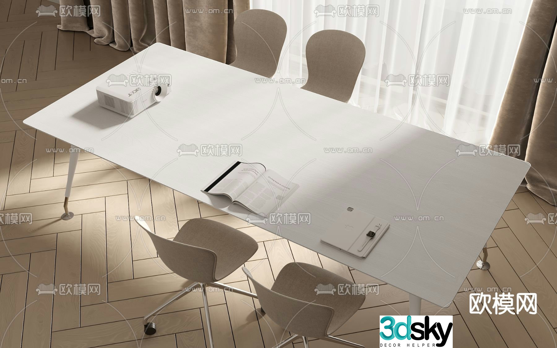 Modern conference table conference table 3d model