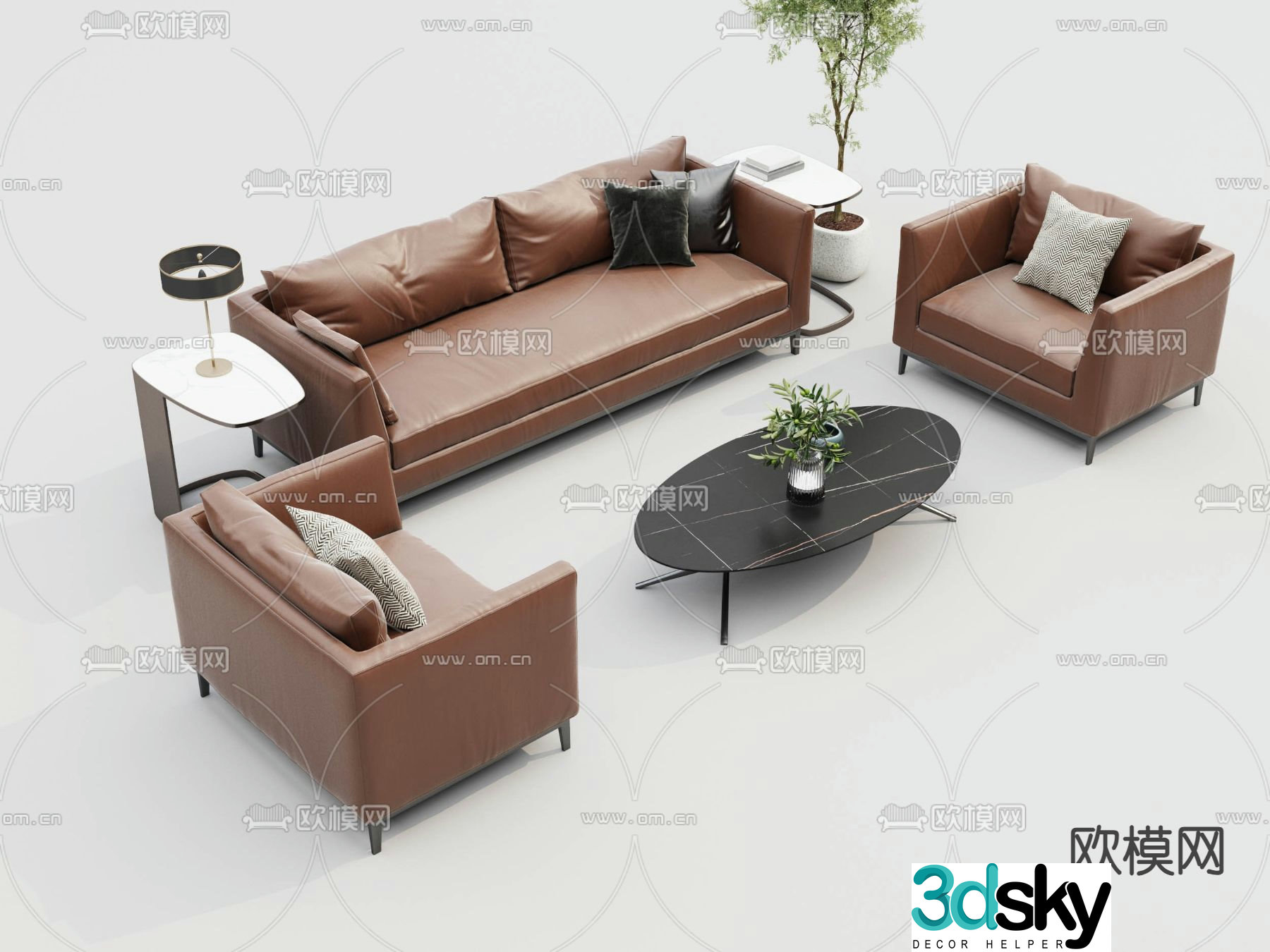 Sectional sofa office sofa 3d model