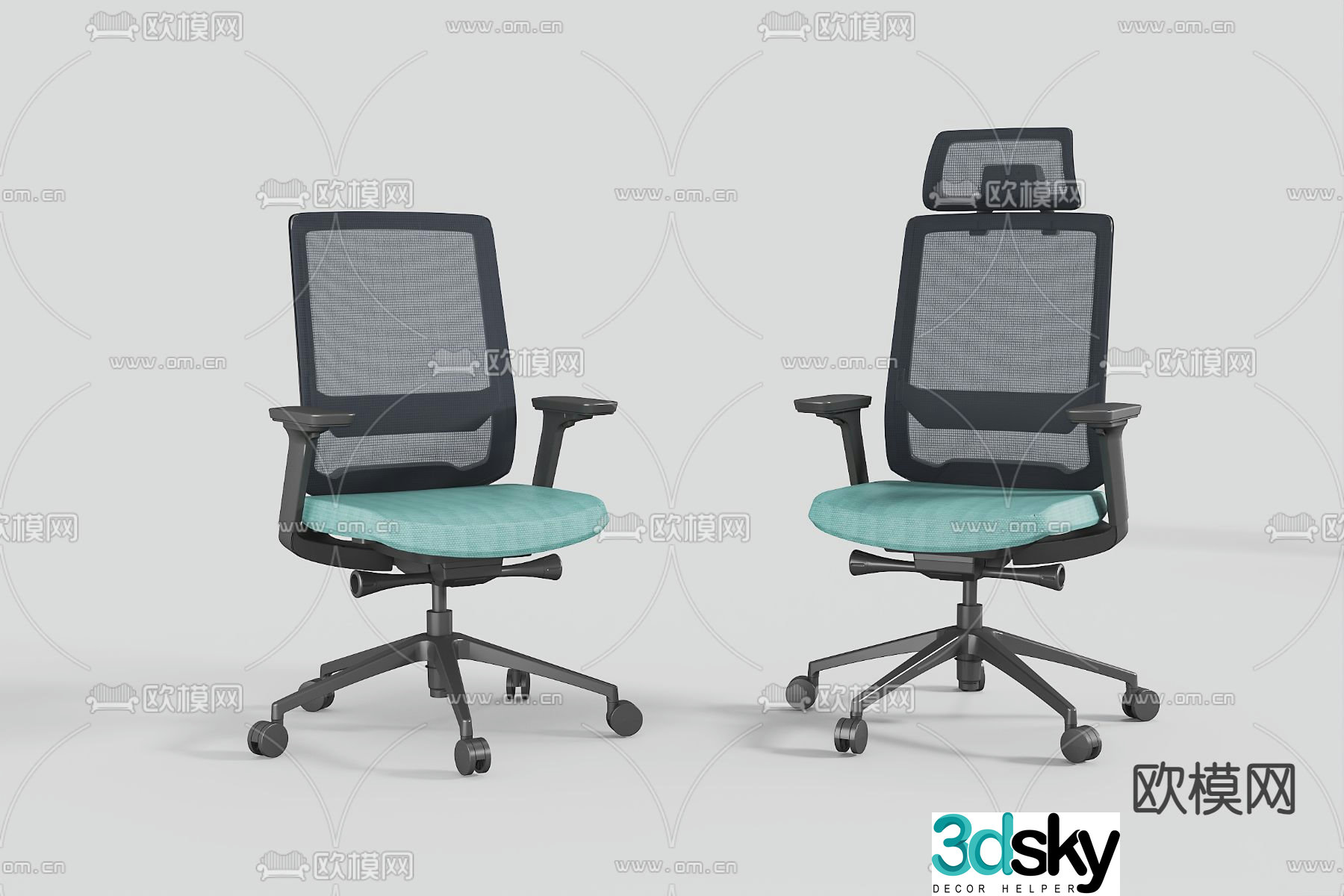 Modern office chair staff chair computer chair 3d model