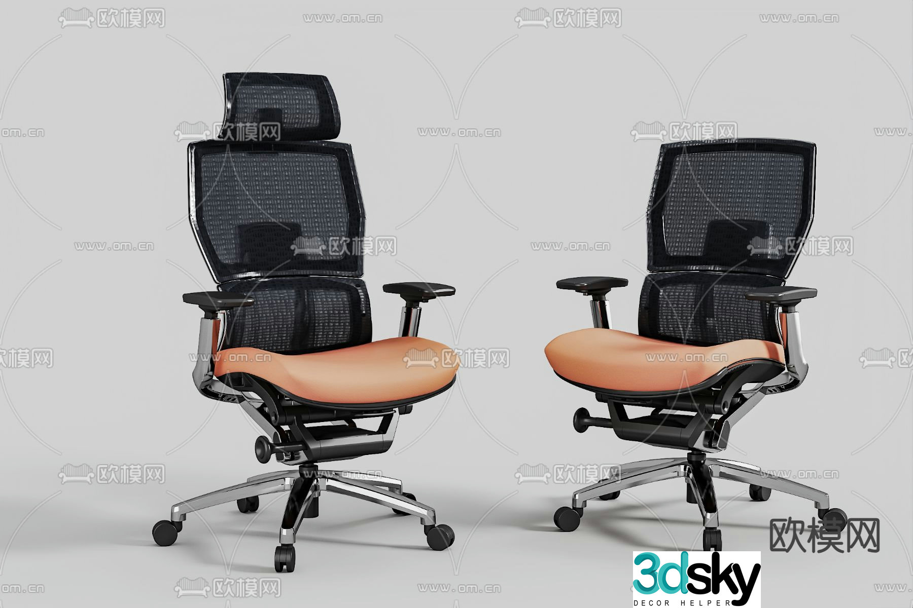 Modern office chair staff chair computer chair 3d model