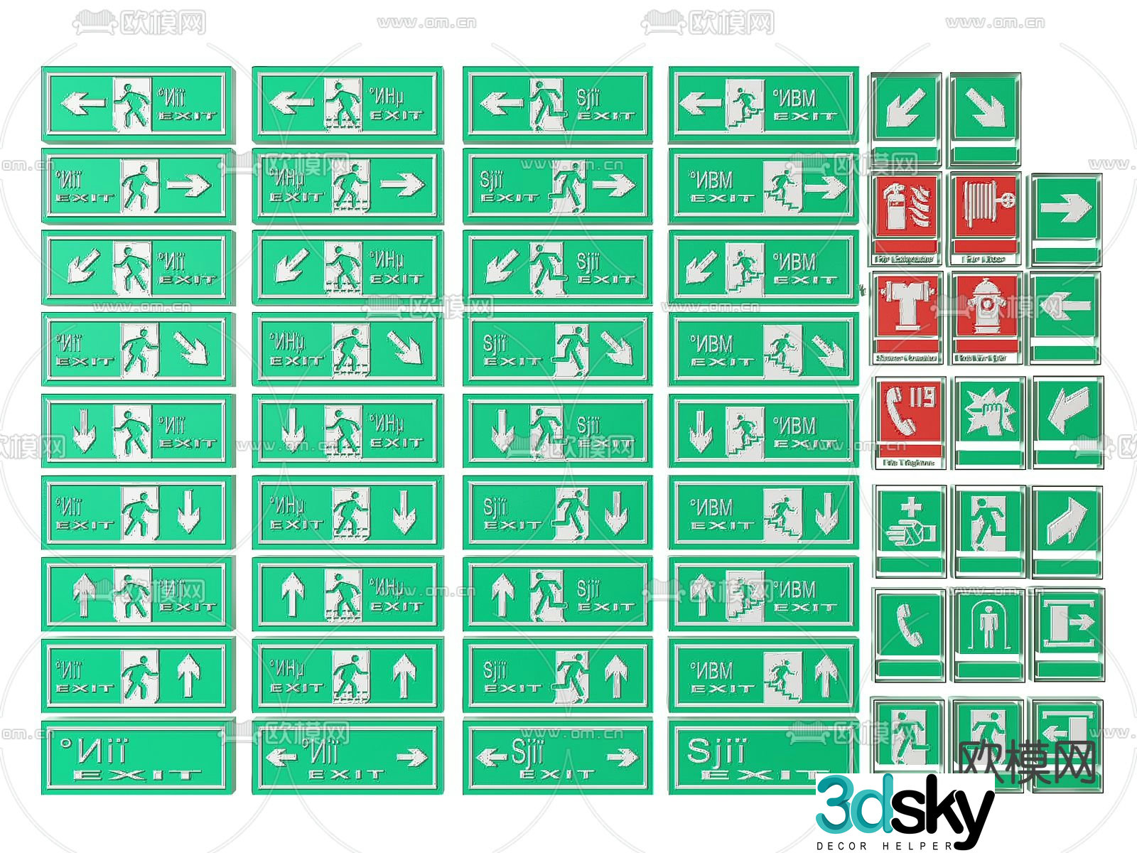 Safety exit sign 3d model