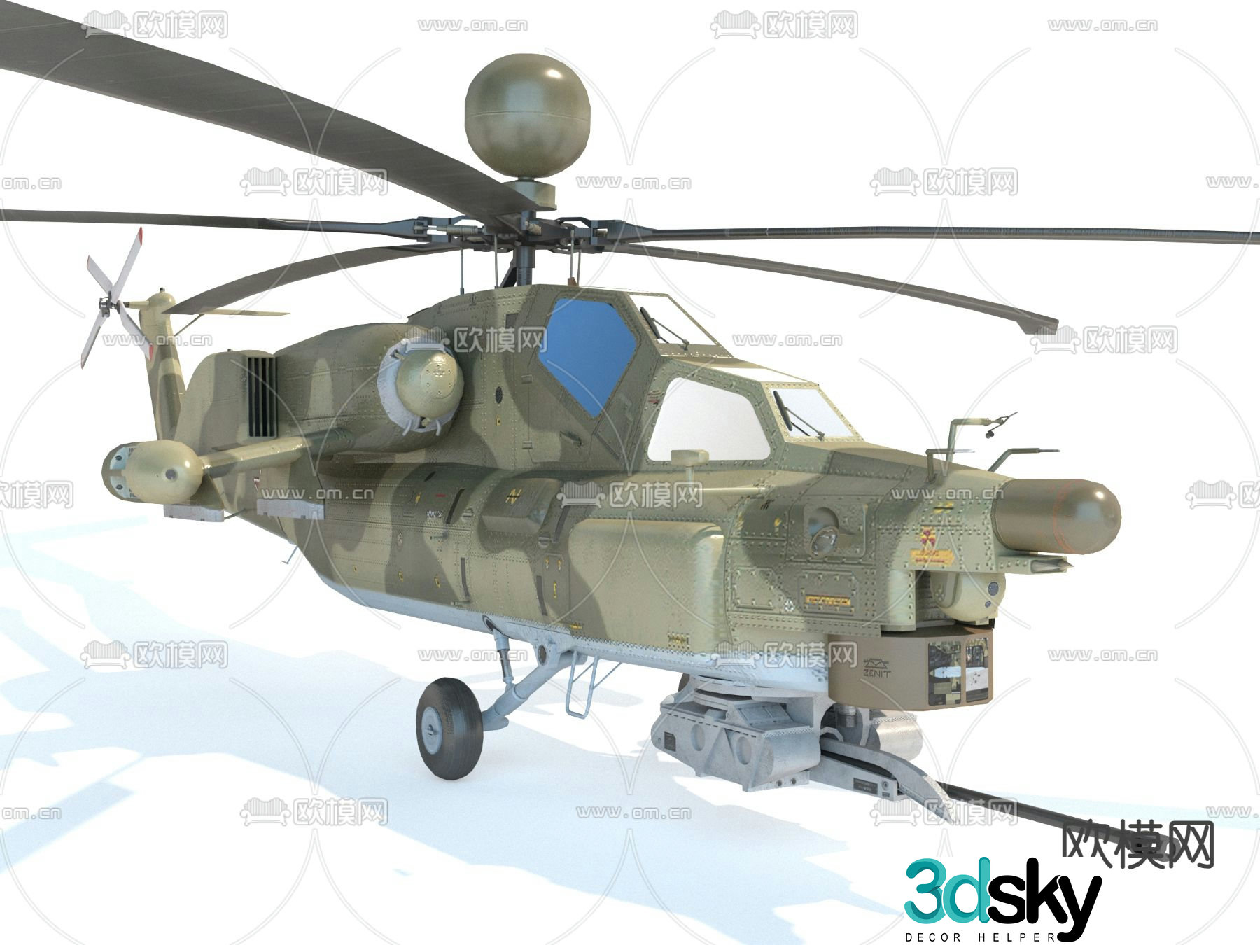 helicopter airplane fighter 3d model