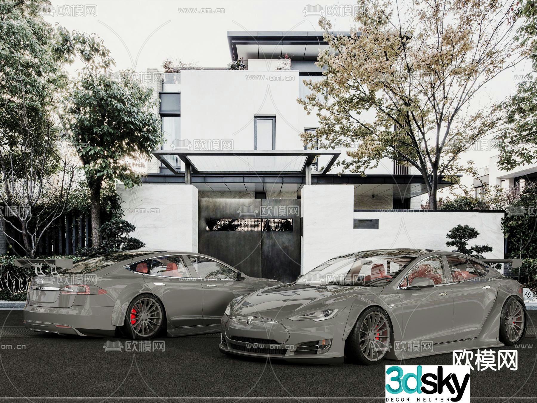 Tesla car sports car 3d model