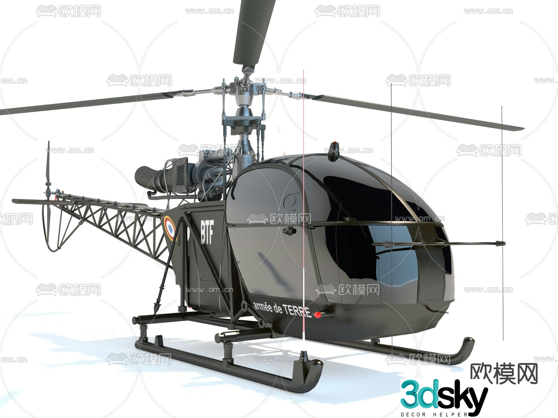 helicopter airplane fighter 3d model