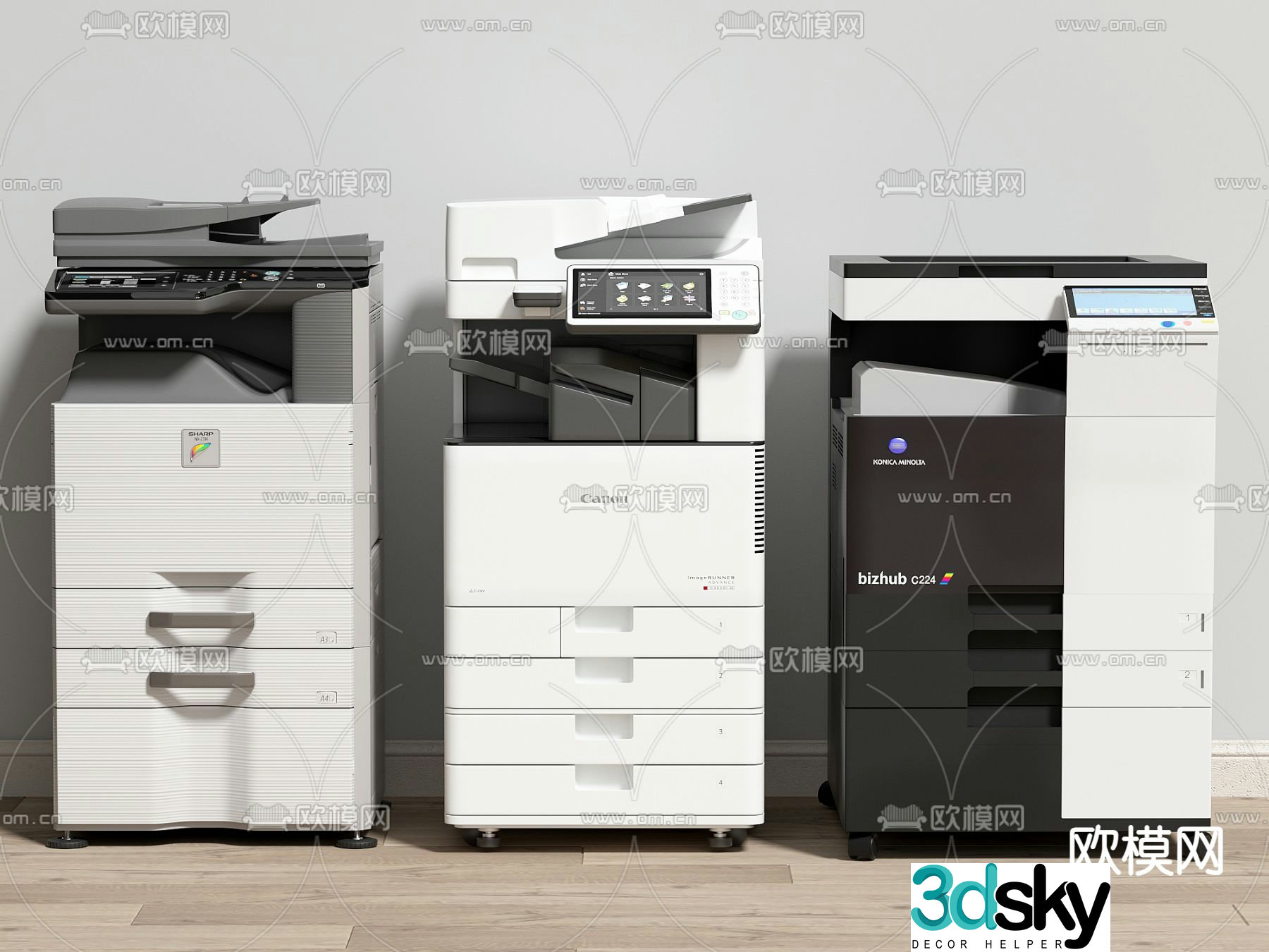 printer copier scanner 3d model