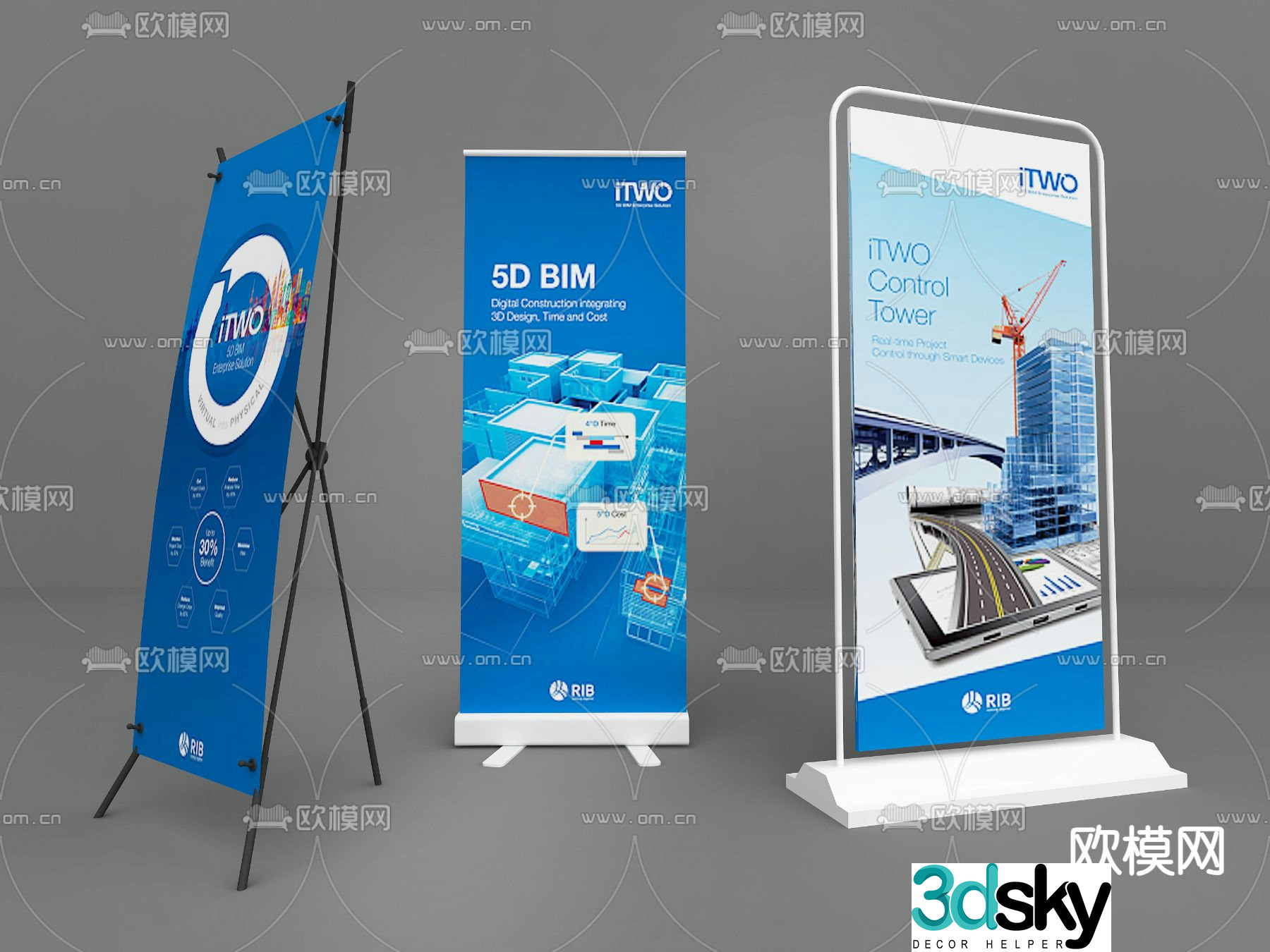 Billboard Advertising Screen Door Display Rack T Brand 3D Model