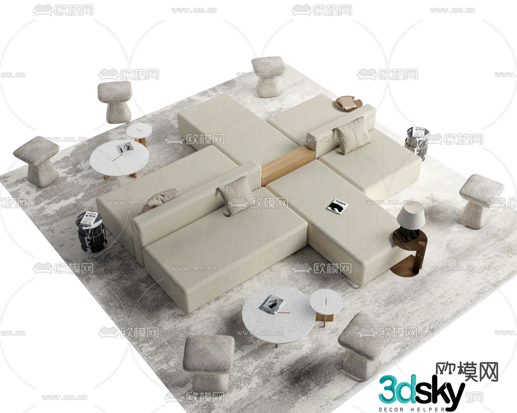 Office Sofa Public Sofa Modular Sofa 3D Model