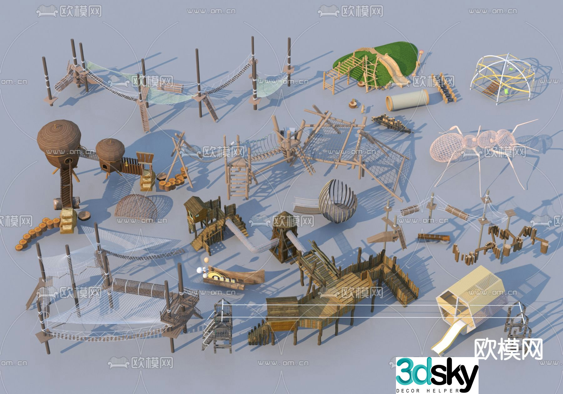 Children's climbing frame amusement equipment 3D model