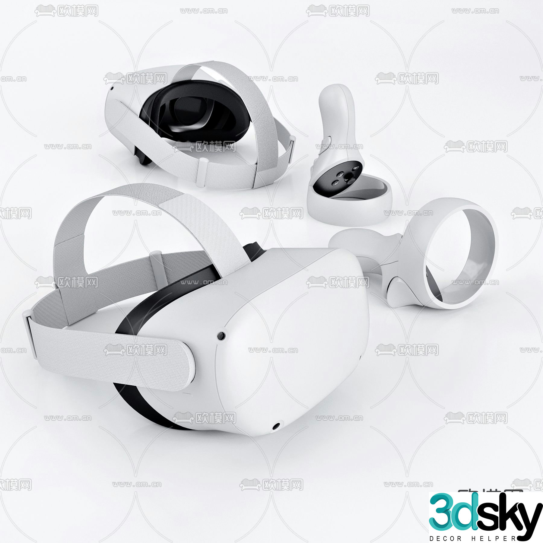 VR gaming glasses handle 3d model