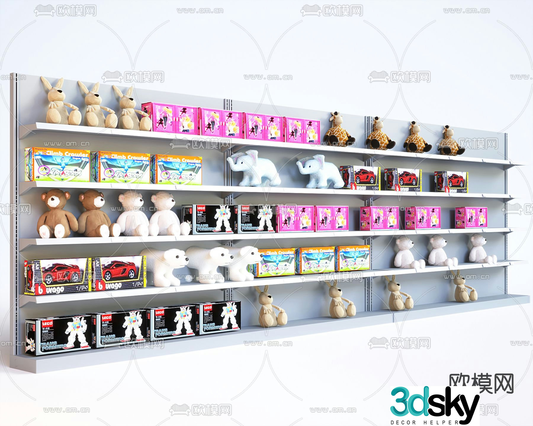 Plush toy doll building blocks 3d model