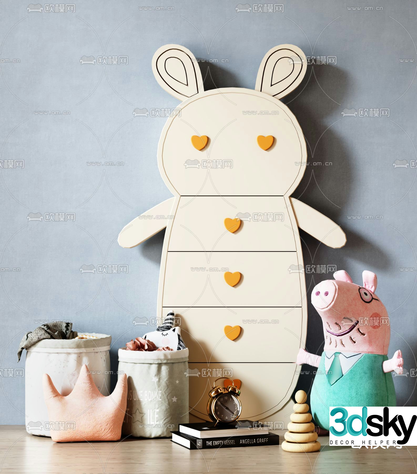 Children’s cabinet cartoon locker storage cabinet 3d model