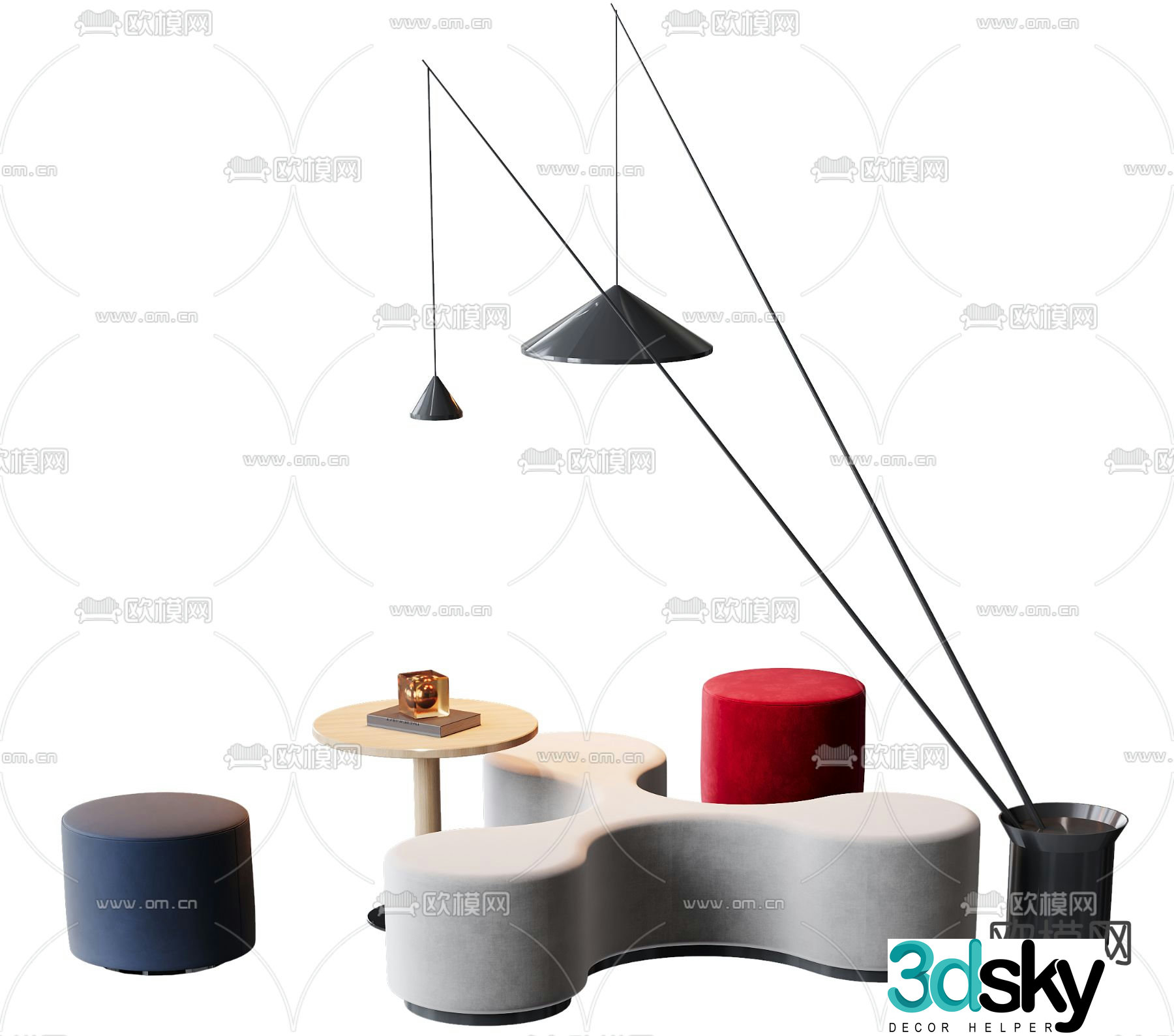 Negotiation Sofa Lobby Sofa Public Sofa 3D Model