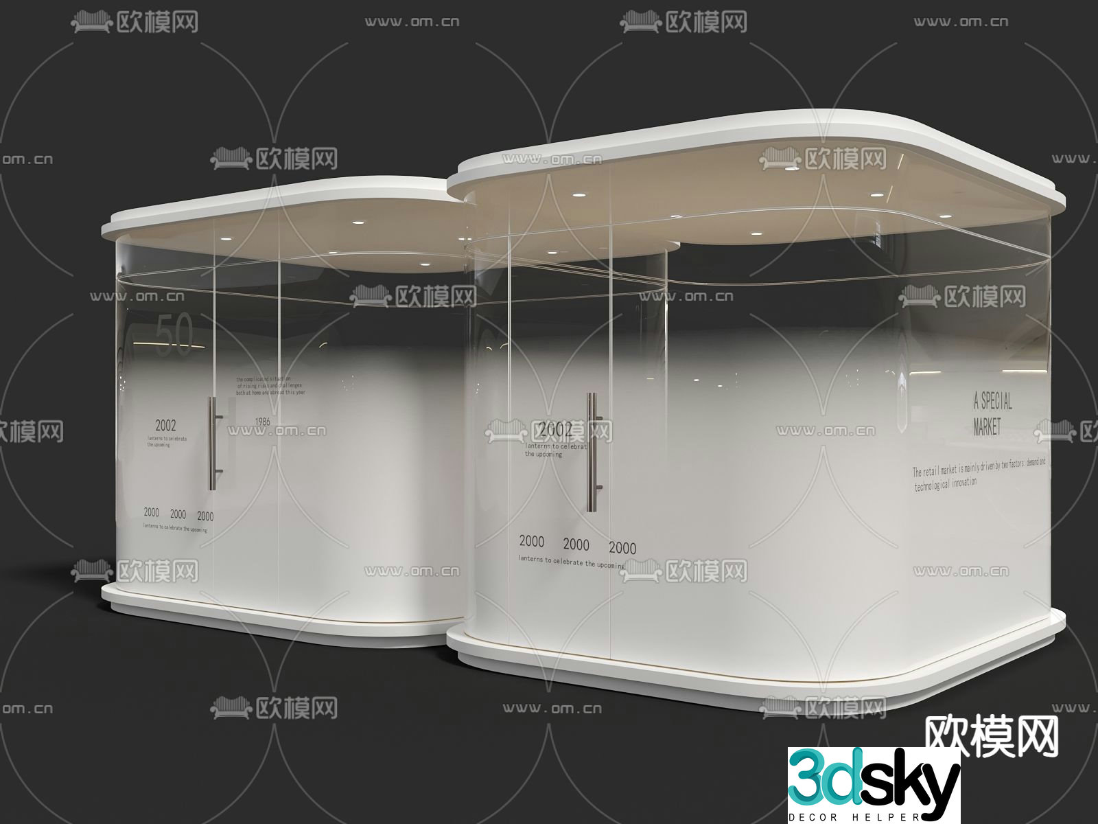 Office glass partition glass partition 3d model