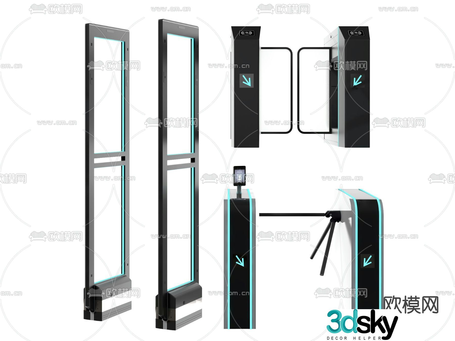 Security gate, prohibited machine door, sensor door, fingerprint machine 3D model