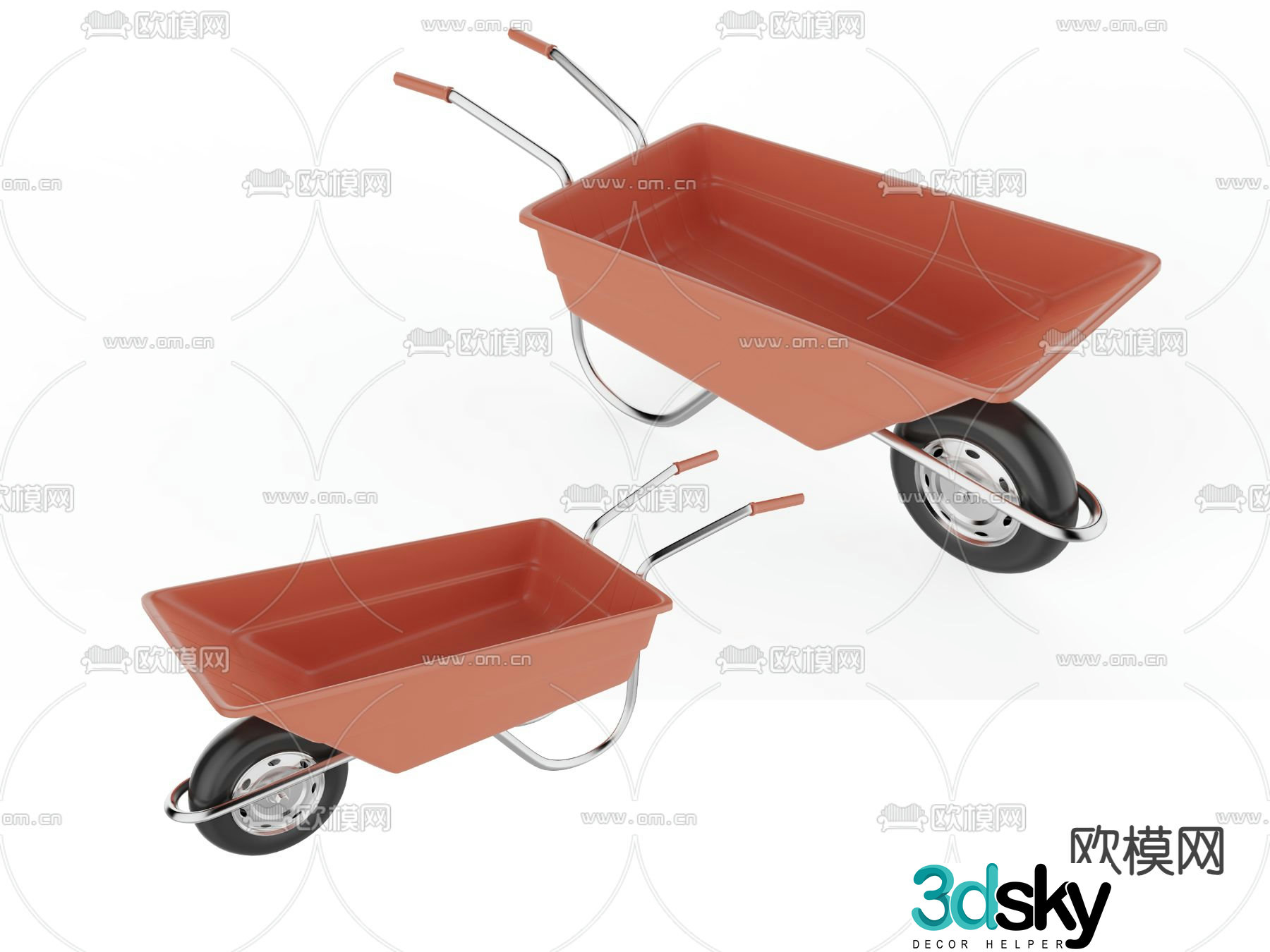 Construction site dump truck trolley 3d model