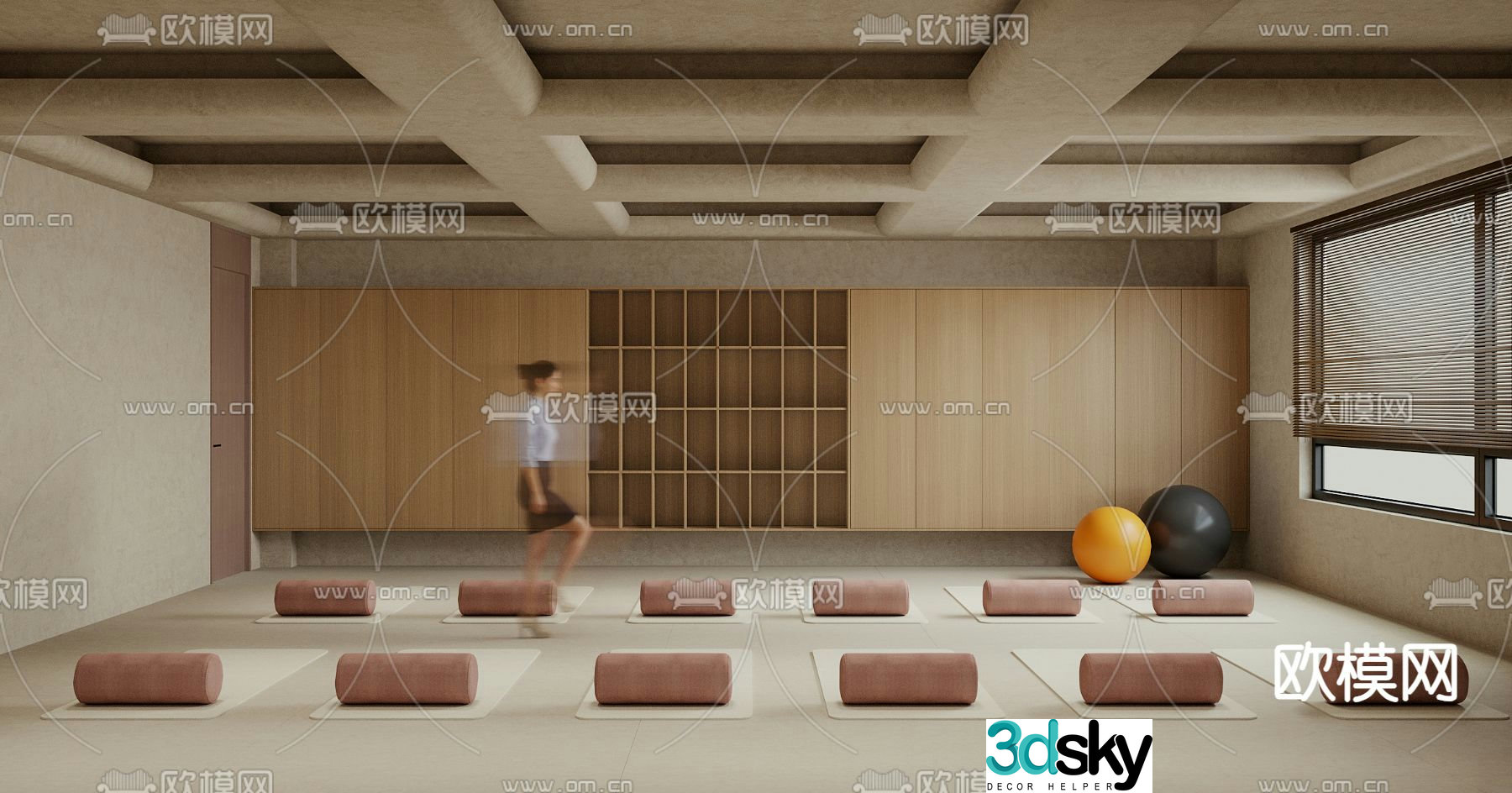 Wabi Sabi Gym Yoga Room 3d model