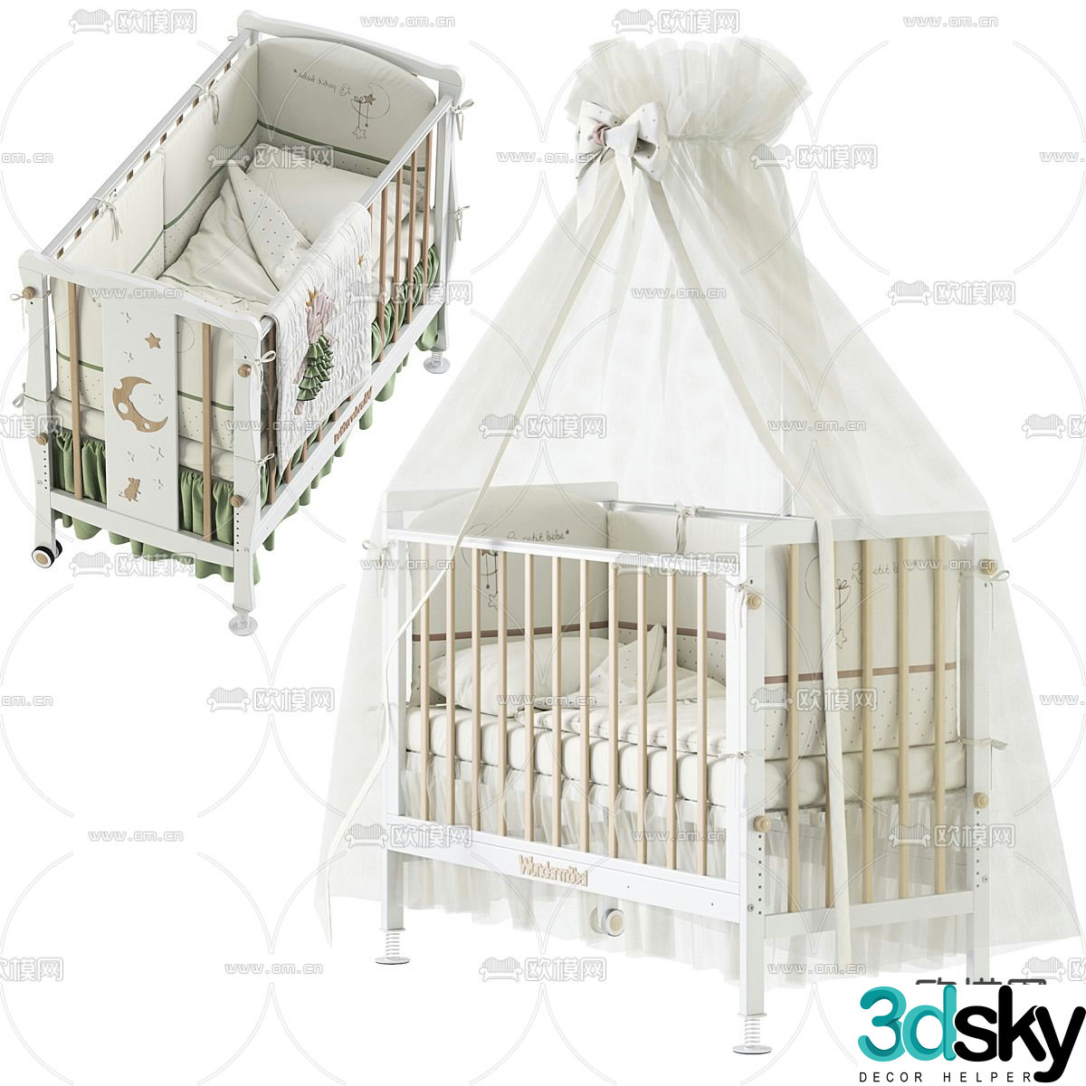 crib children’s bed 3d model