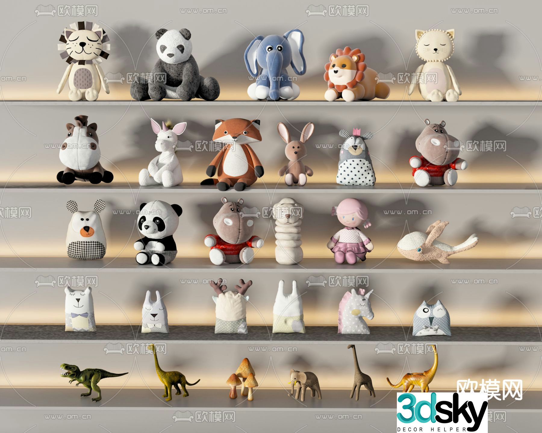 Plush toy doll ragdoll dinosaur figure 3d model