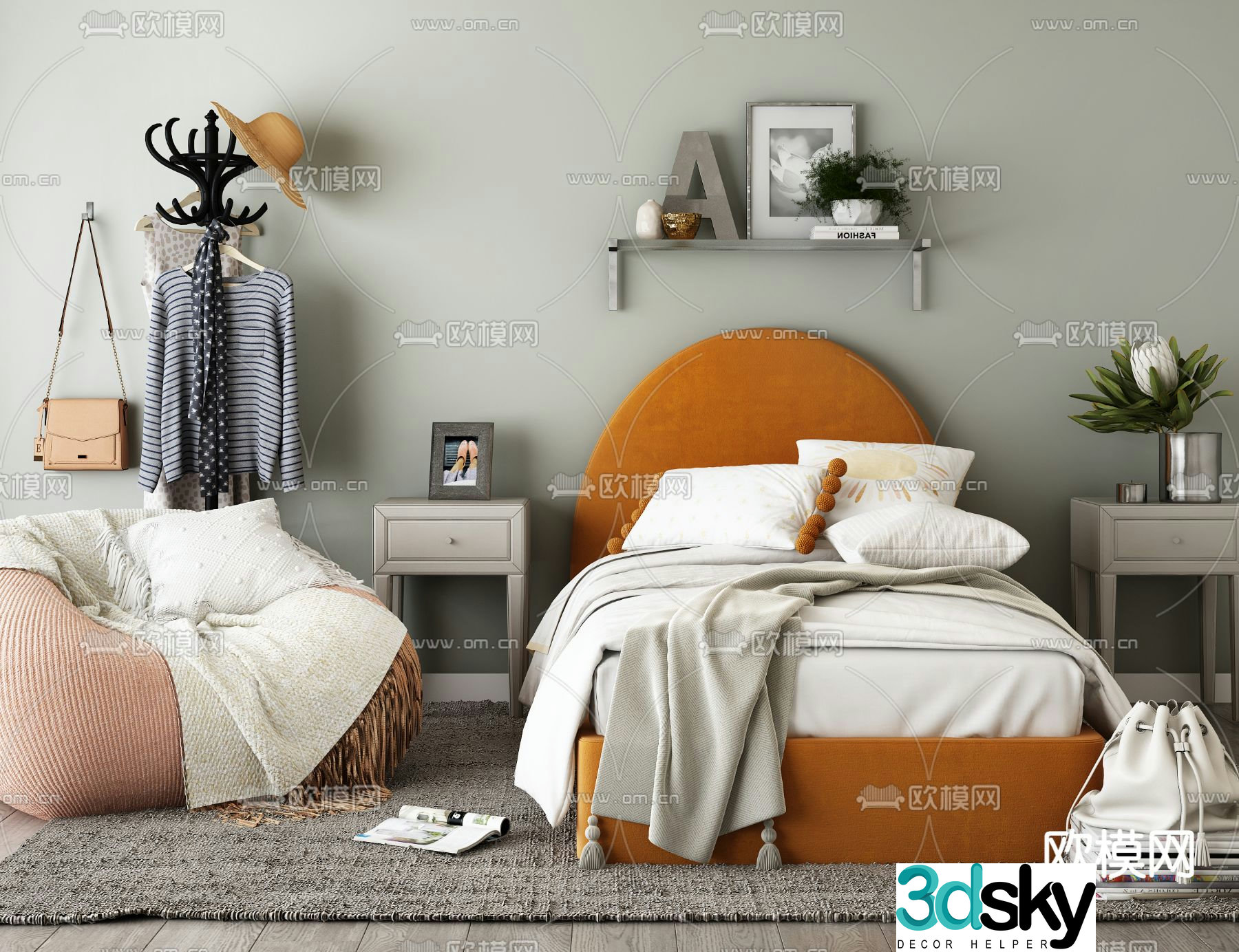 Children’s bed single bed 3d model