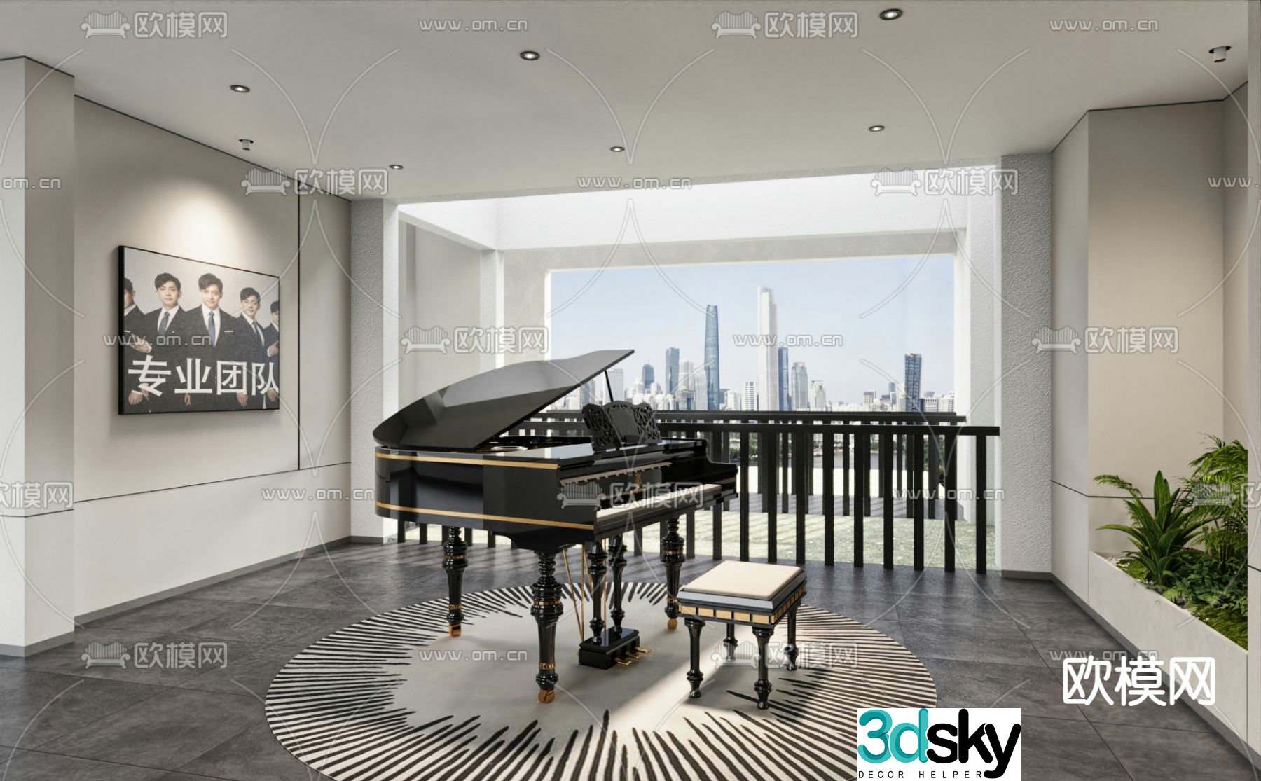 grand piano 3d model