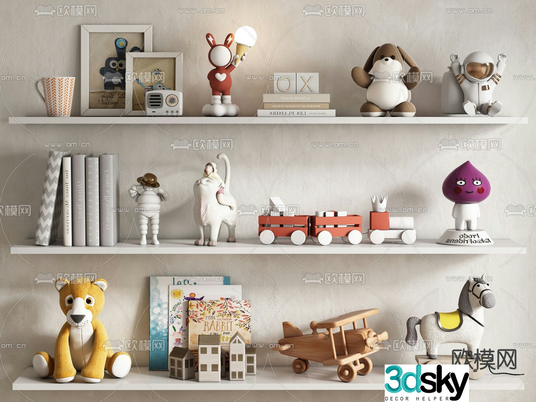 Children’s decorations cartoon ornaments toys books sculptures hanging paintings 3D model