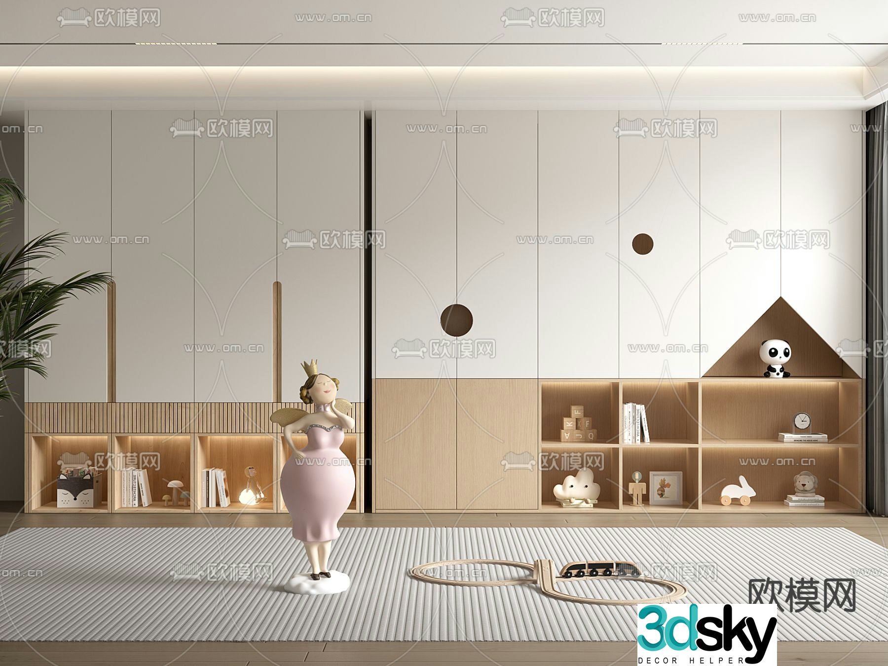 Children’s wardrobe bookcase 3d model