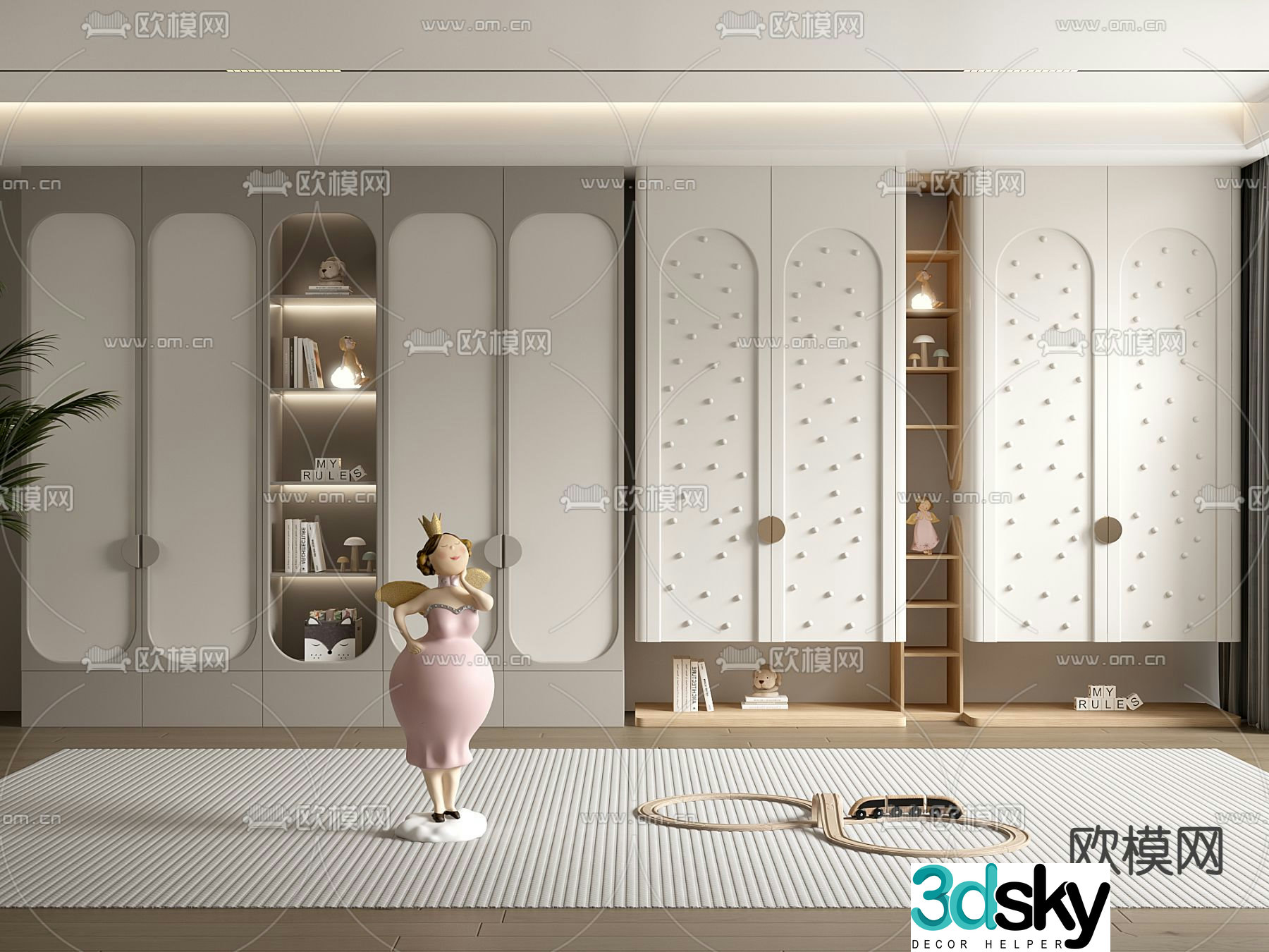 Children’s wardrobe bookcase 3d model
