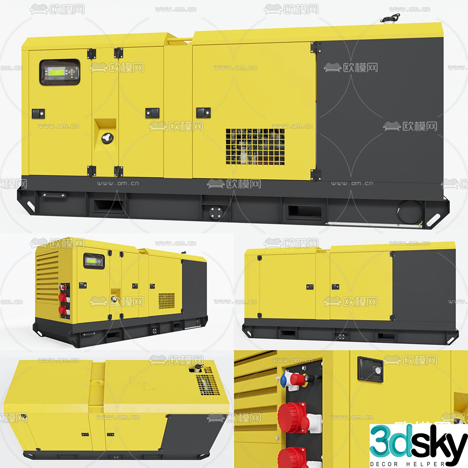 Industrial equipment high voltage electrical box 3d model