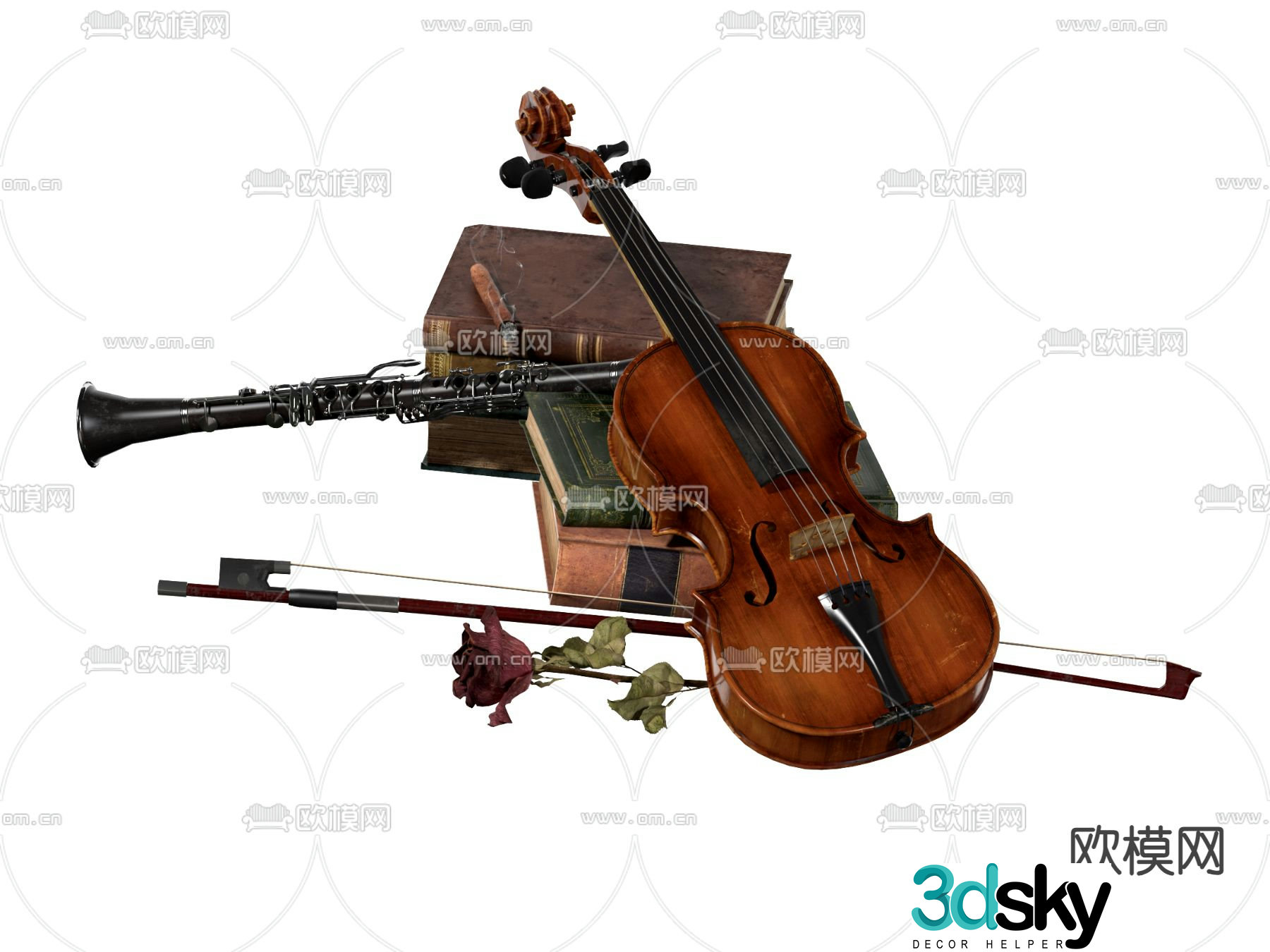 Violin musical instrument 3d model
